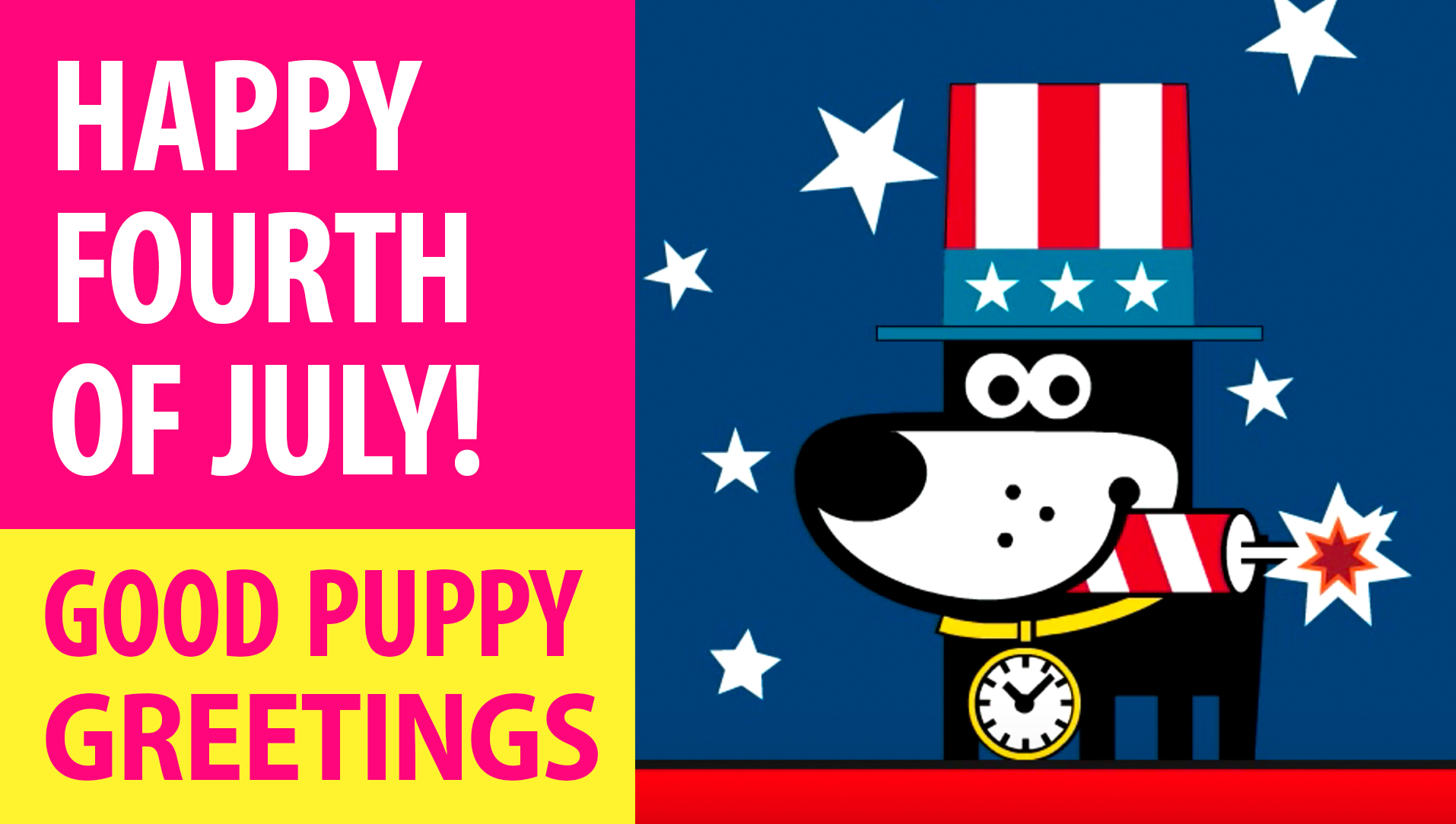 Happy Fourth Of July! Animated Greeting Cards - Free E-Cards By GOOD PUPPY