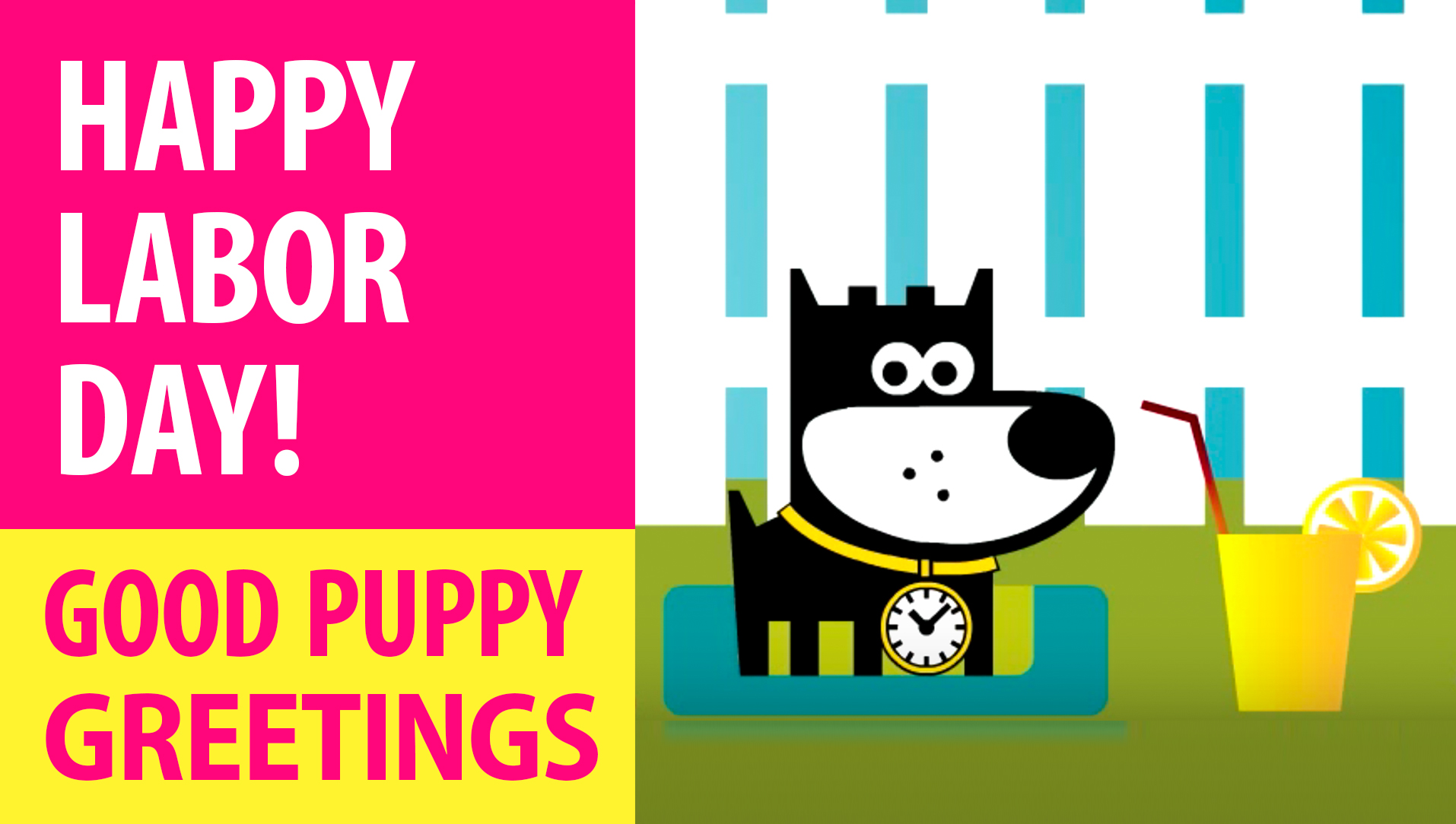 Happy Labor Day! Animated Greeting Cards - Free E-Cards By GOOD PUPPY