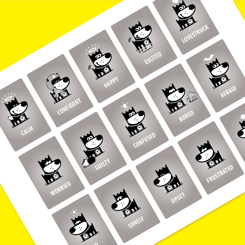 Child Cognitive Behavioral Emotions Gray-Scale Chart