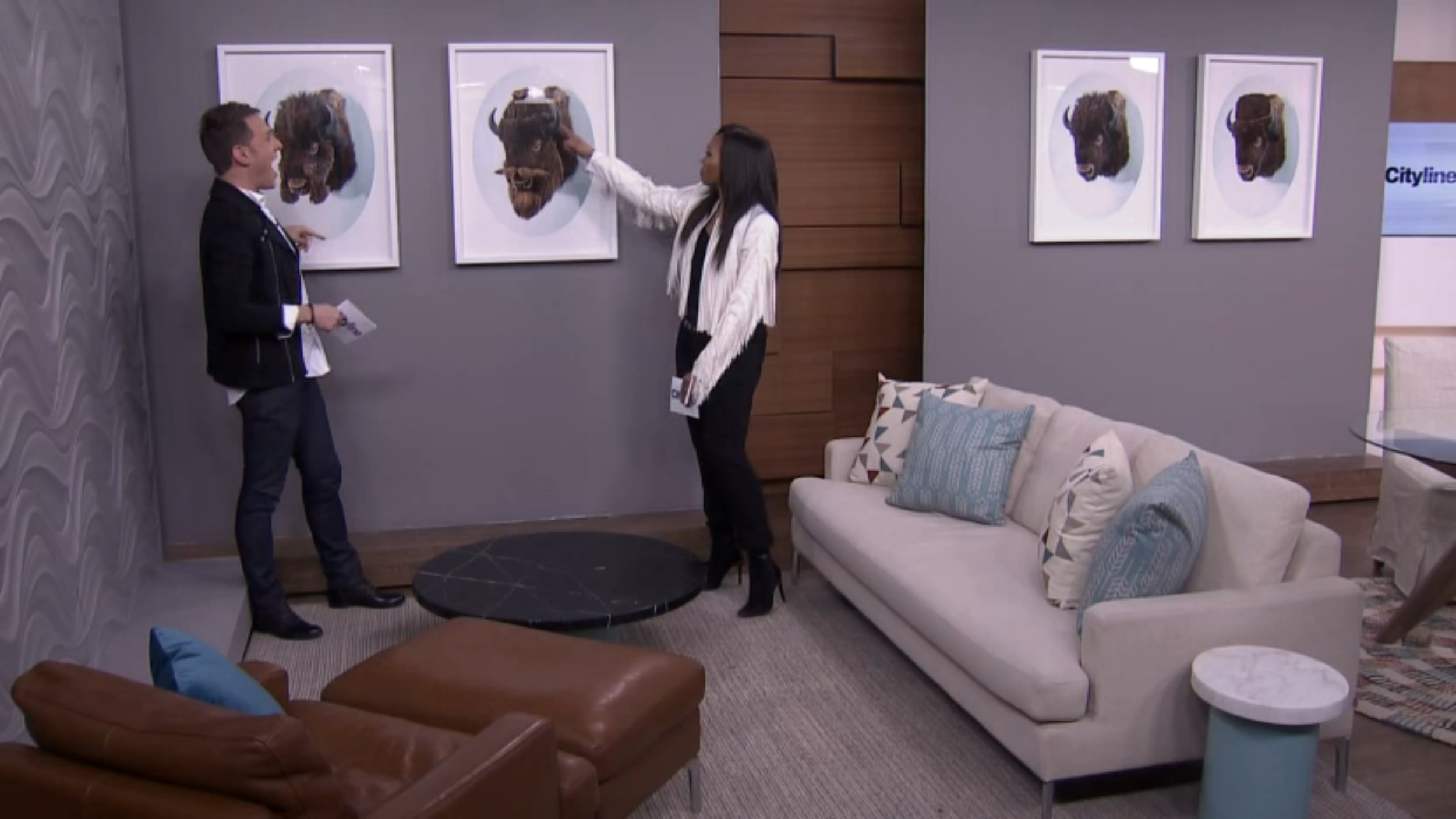Shai and Tracey coveting the #hipster man bun, 'Mun' 