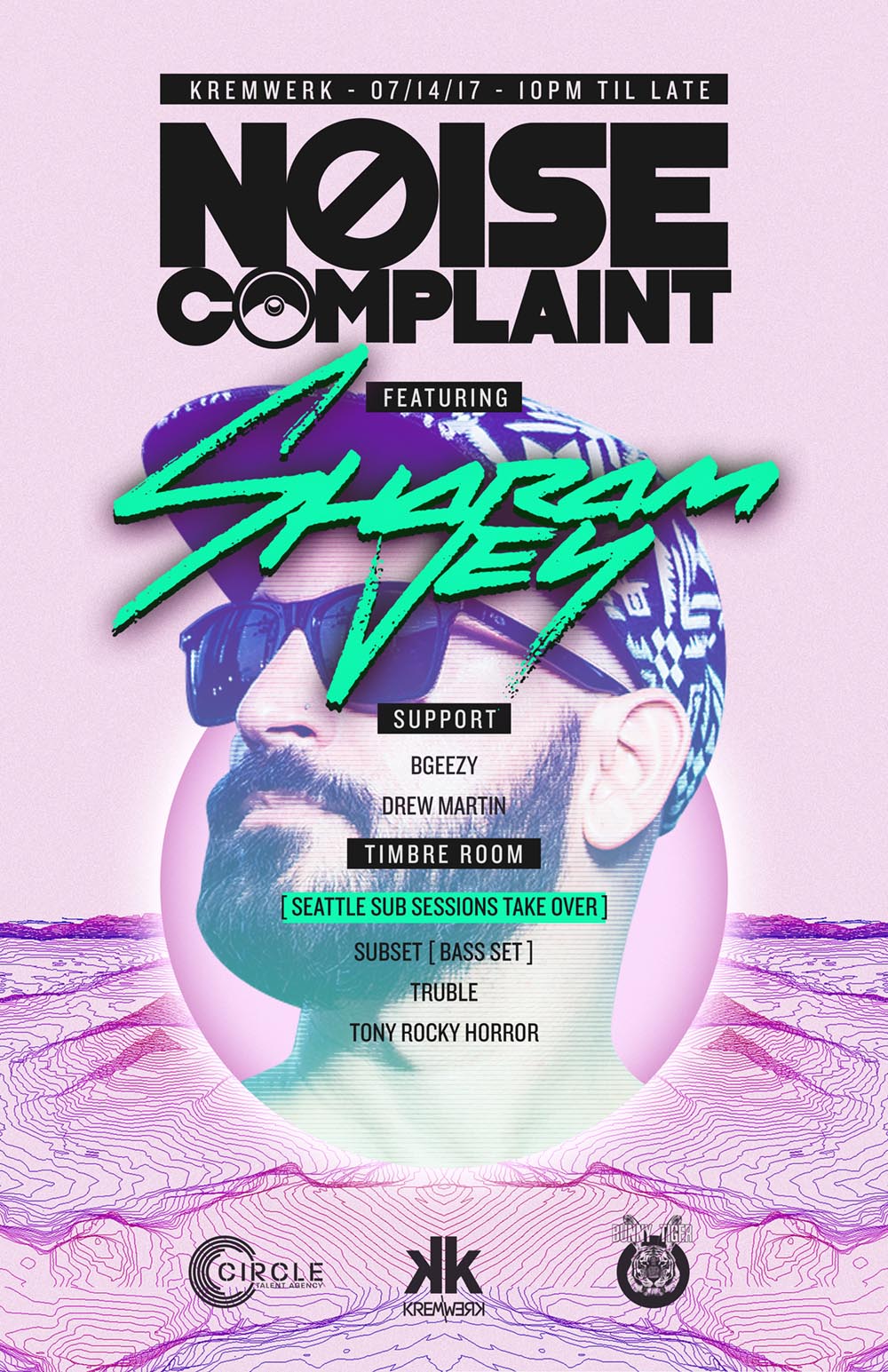 NOISE+COMPLAINT_SEATTLE_SHARAM+JEY_POSTER_WEIJERRYCHEN_HOUSE_TECHNO.jpg
