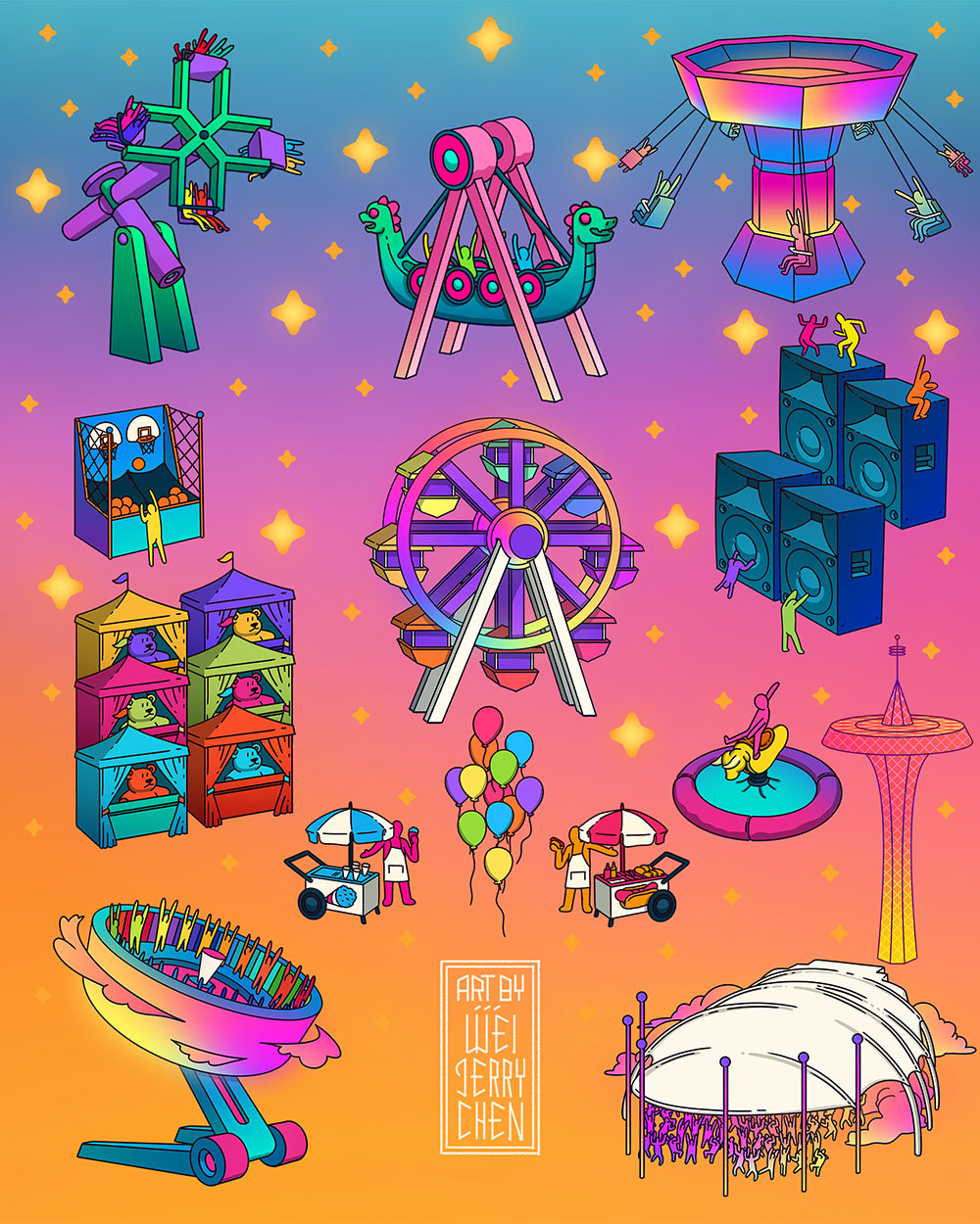 MISC Illustration assets for TheGreatestDayEver Festival