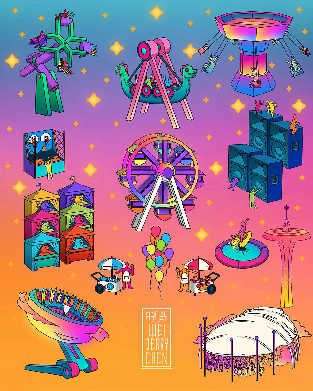 MISC Illustration assets for TheGreatestDayEver Festival