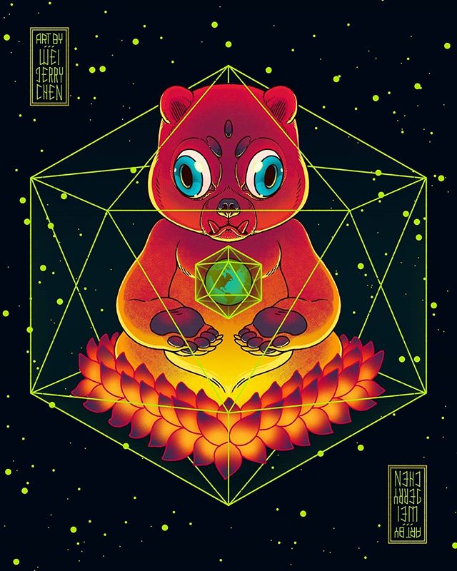 A cosmic gummy commissioned by @yoogi_boi 🧸✨ swipe for closeup!
.
Shirt dropping soon! Follow the homies shop @shopyoogi for updates...I will be doing more Yoogi Bear pieces in the coming months 🧘🏻&zwj;♂️ ommmmm
.
Shoutout to @bukudatdude for the 