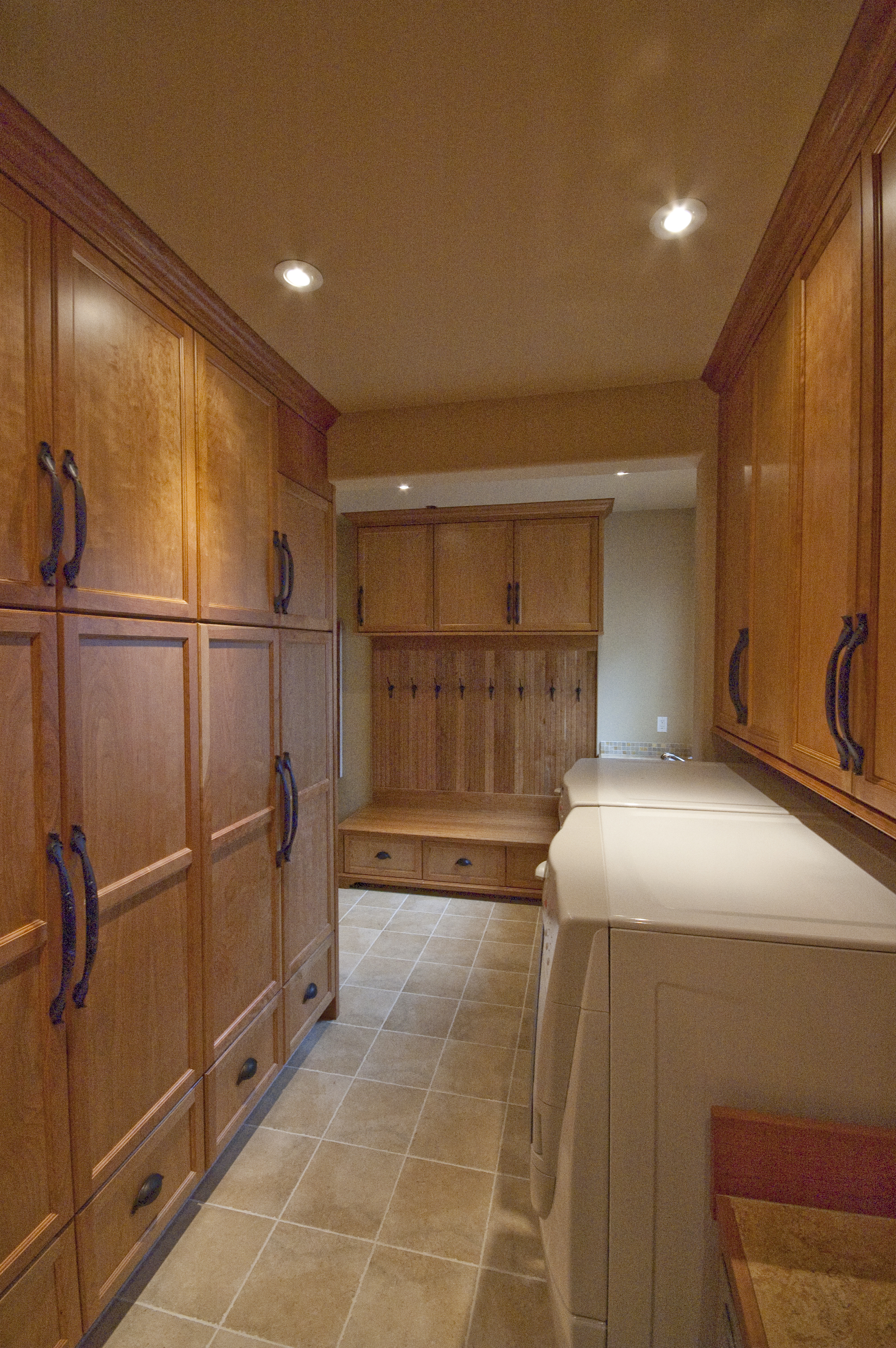 Beam denotes where garage wall was before laundry expansion project