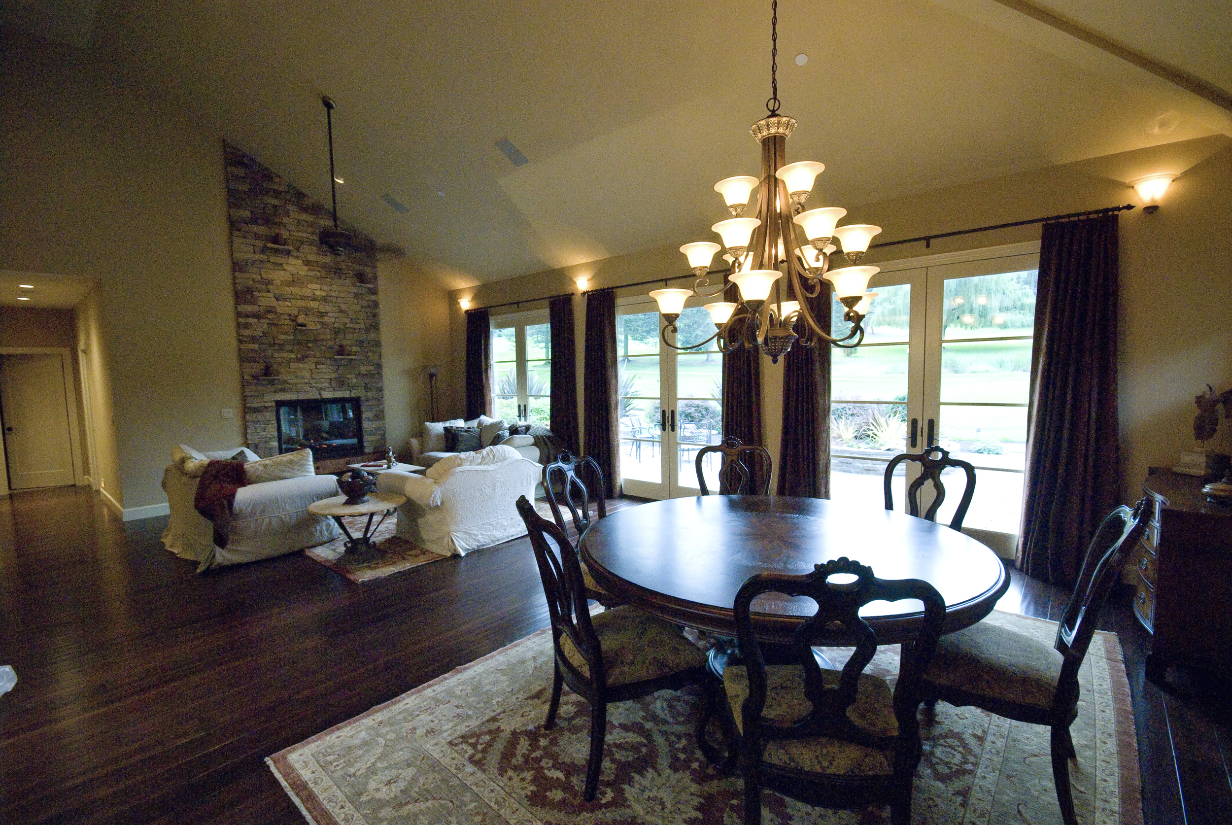 The dining room is great for entertaining and has a fabulous view of the golf course.