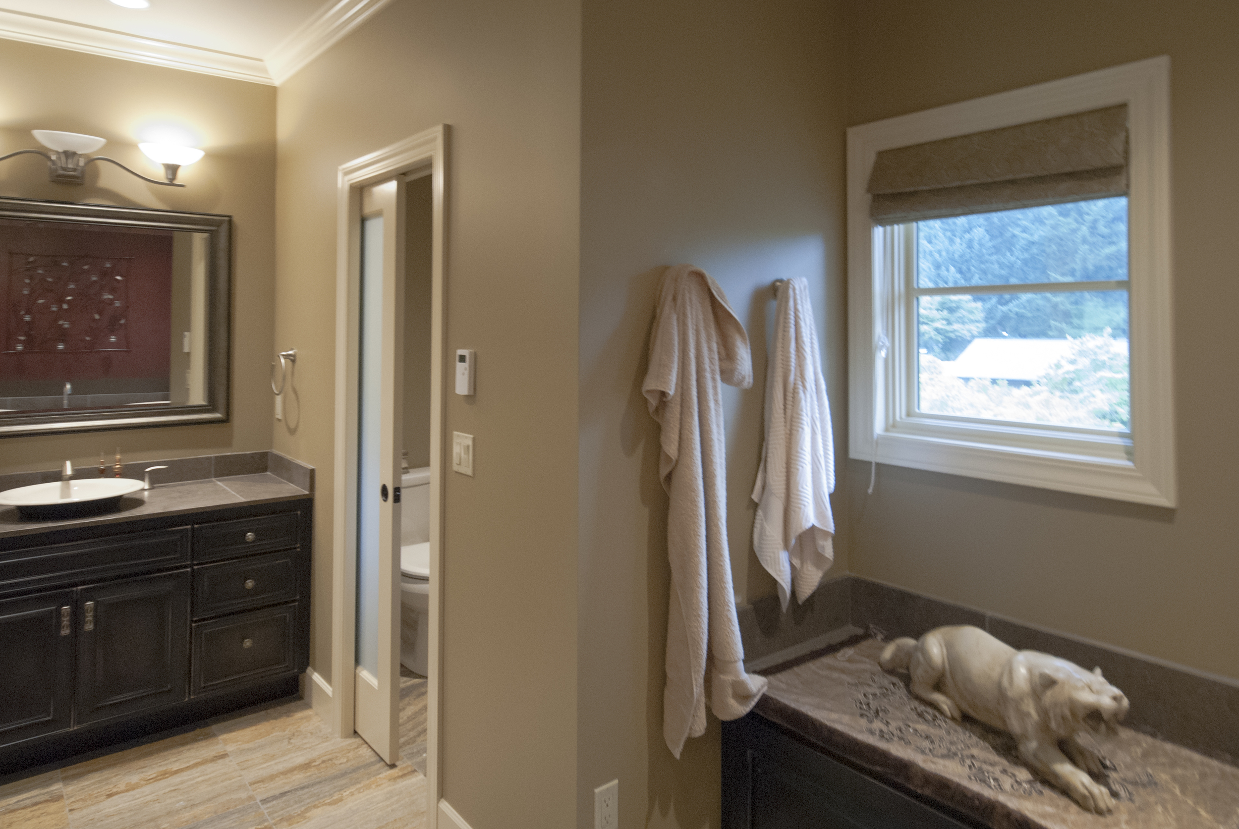 Nothing can beat a day at the spa and all the better is everyday is a day at the spa - this was our design directive. The master bath is expansive covering about 250 square feet.