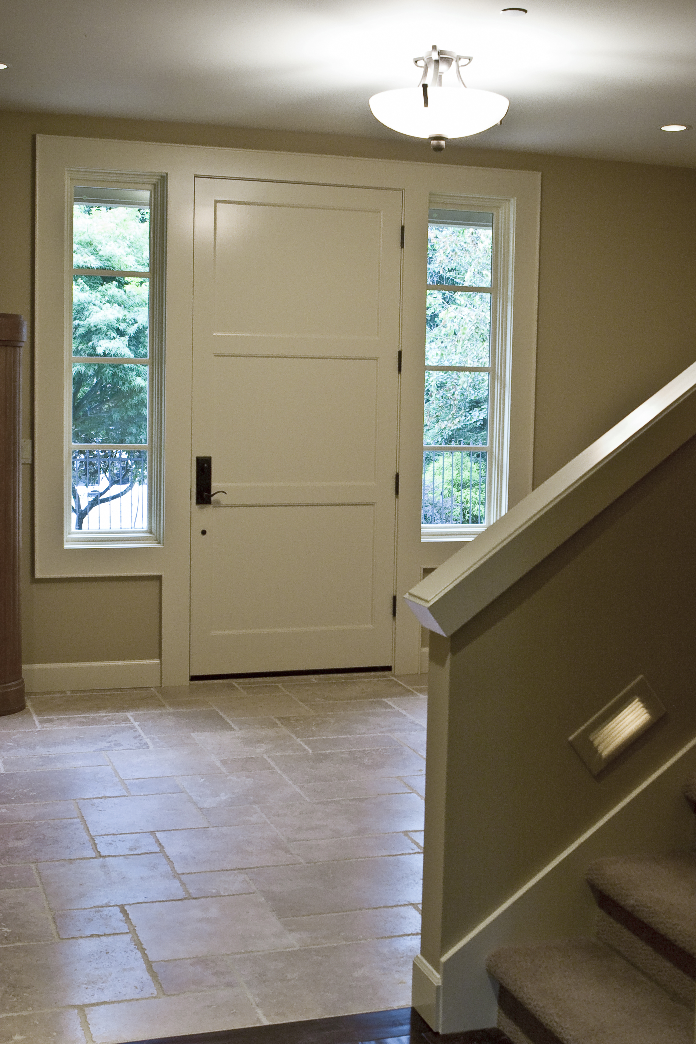 Front entry and landing - the "foot" lights on the stairs were a must.