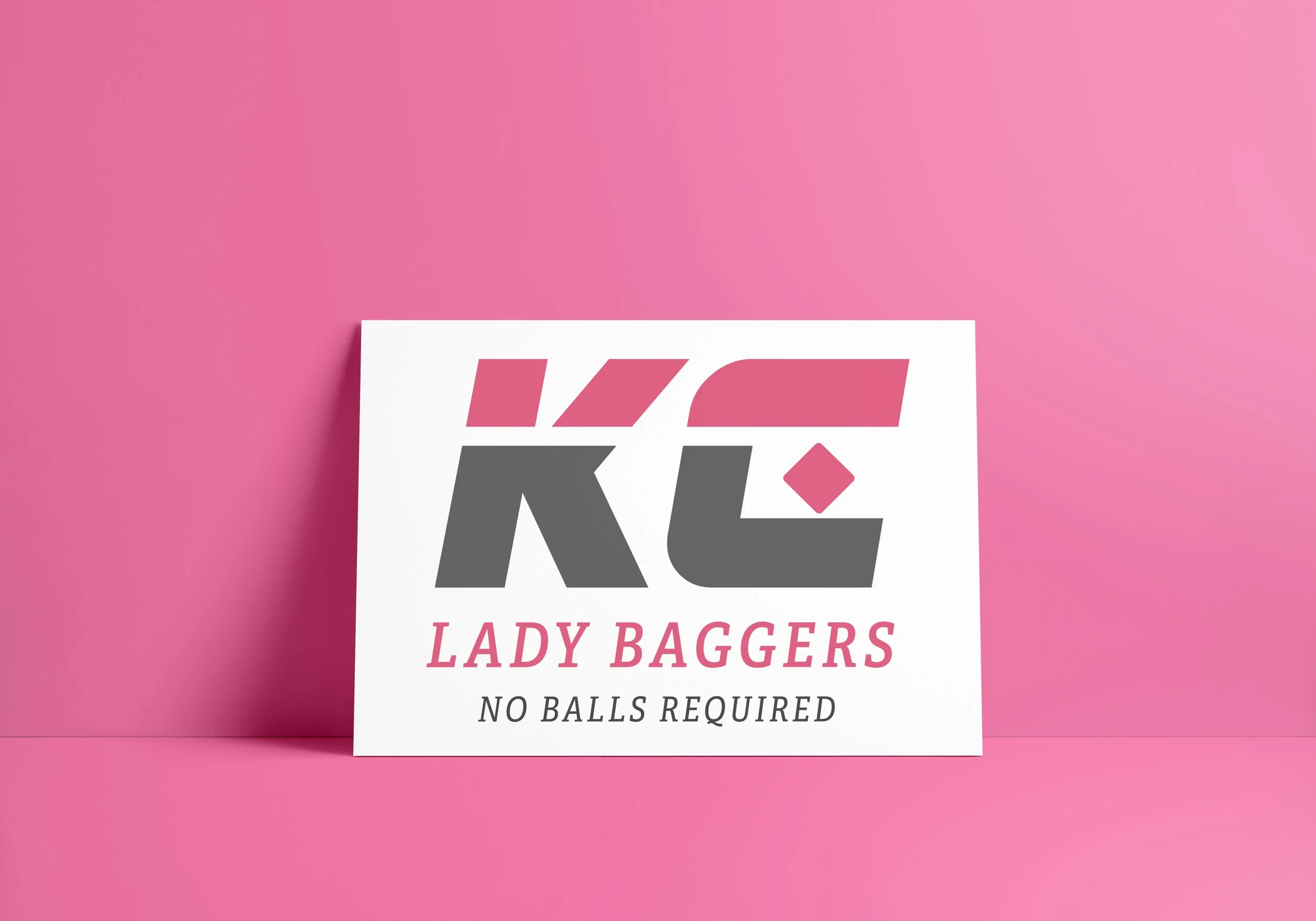 The only requirements were to  keep the team colors (pink and grey), that the tagline be underneath the logo, and that it should be easy to place on team gear in the future.