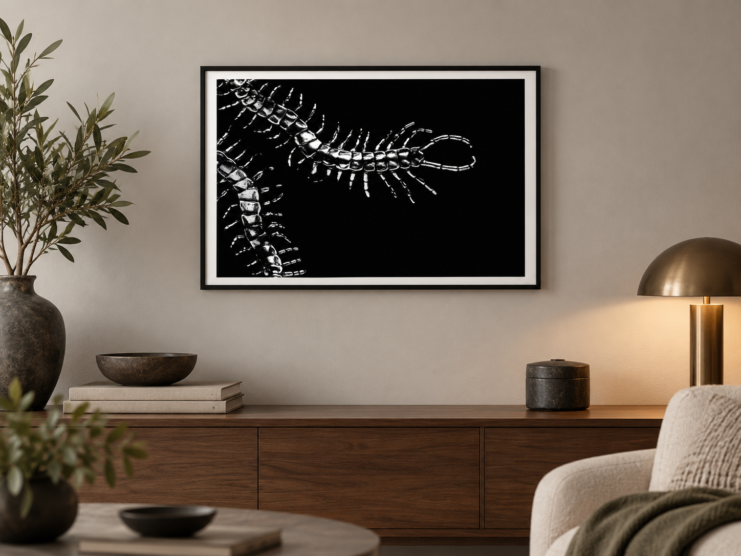 Moody Modern Console with Centipede Art.png