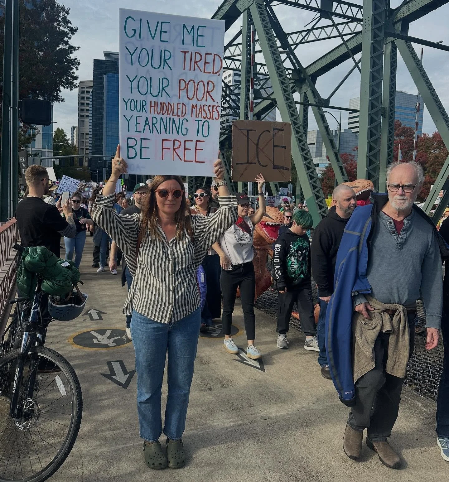 some of my favorite signs from the #nokings #nokingspdx march in Portland today