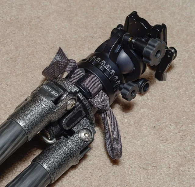 Half of the tripod mount system. This ring goes around the tripod head and then clips to two carabiners mounted to the shoulder straps. Check out MindShift Gear's website to see how this works - I'll have to get a picture taken when I'm mounted up to help explain this better.