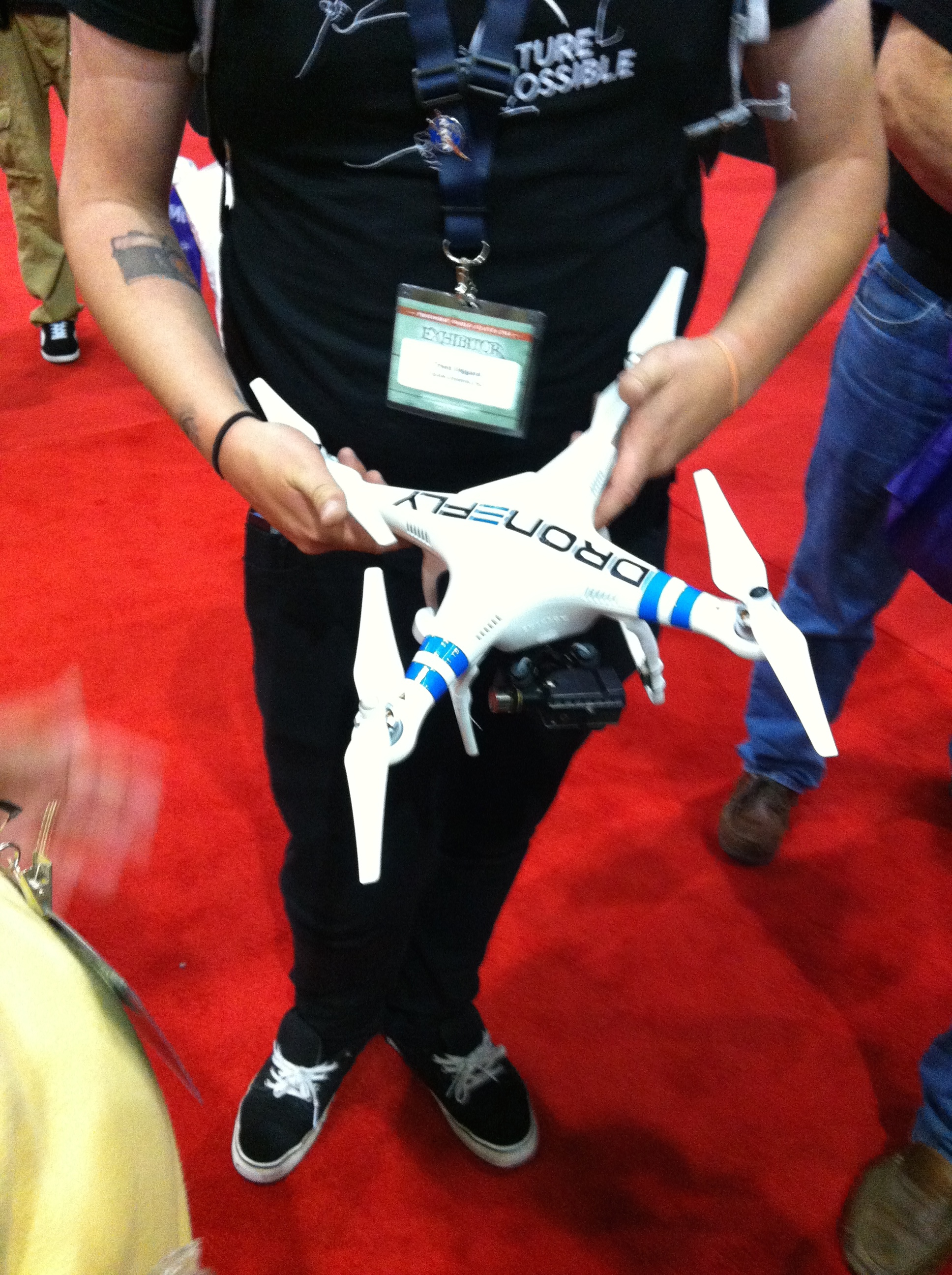 It's a terrible iPhone photo (I need to upgrade to a new iPhone - clearly!) but you can get a sense for how small these UAVs are.