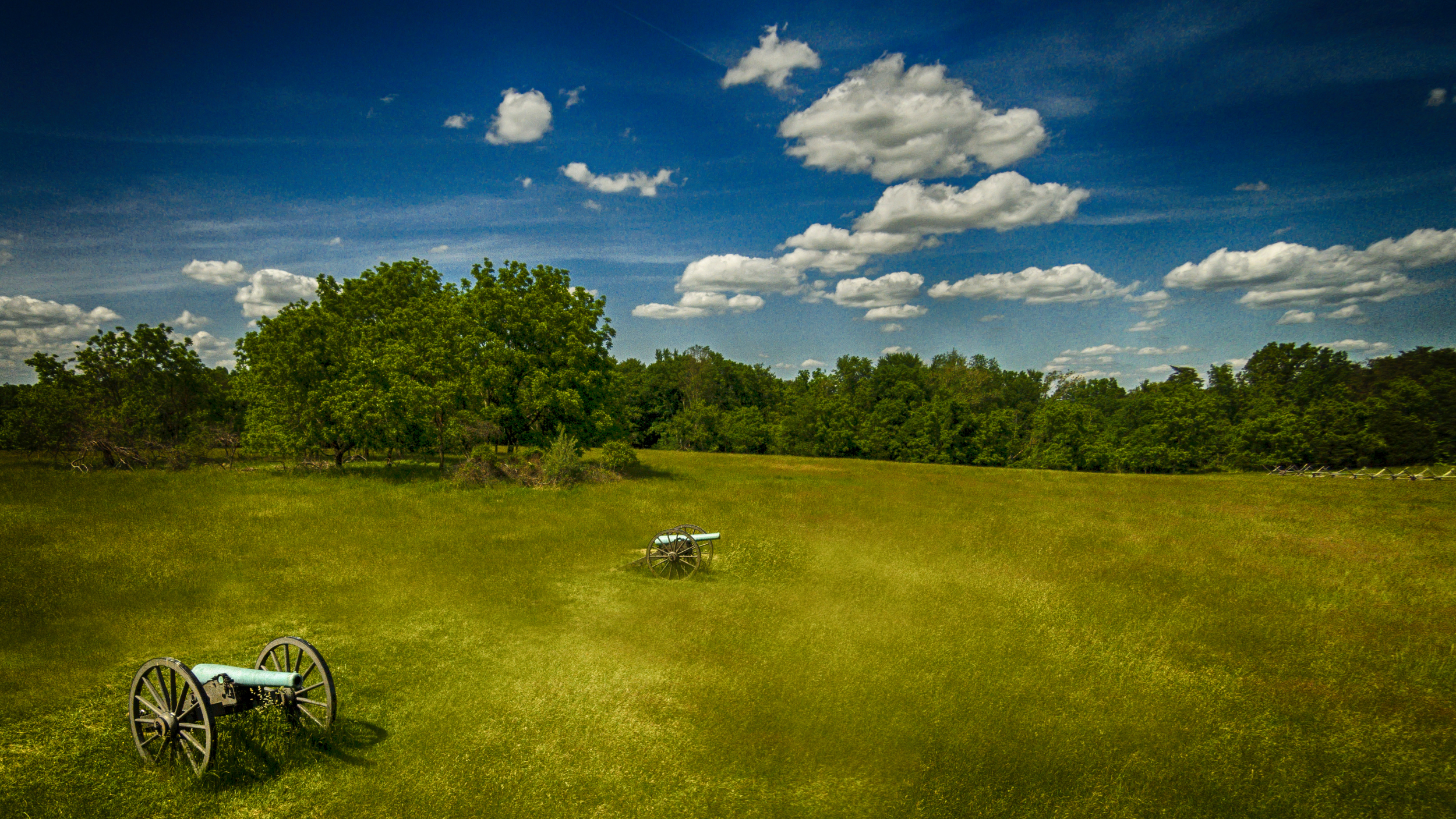 Two canons overlooking the battlefield - edited with Adobe Photoshop and Nik Software