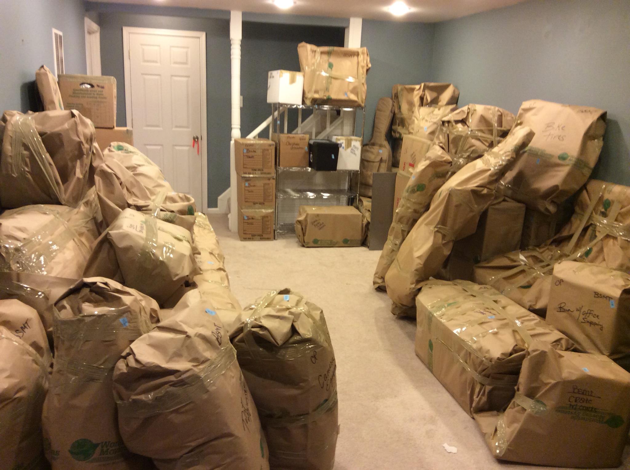 This used to be part of my photography studio - now it's is a holding place for the wrapped items that will transit to the UK. Somewhere in this pile is all the camera equipment I couldn't manage to carry on my person for the trip.
