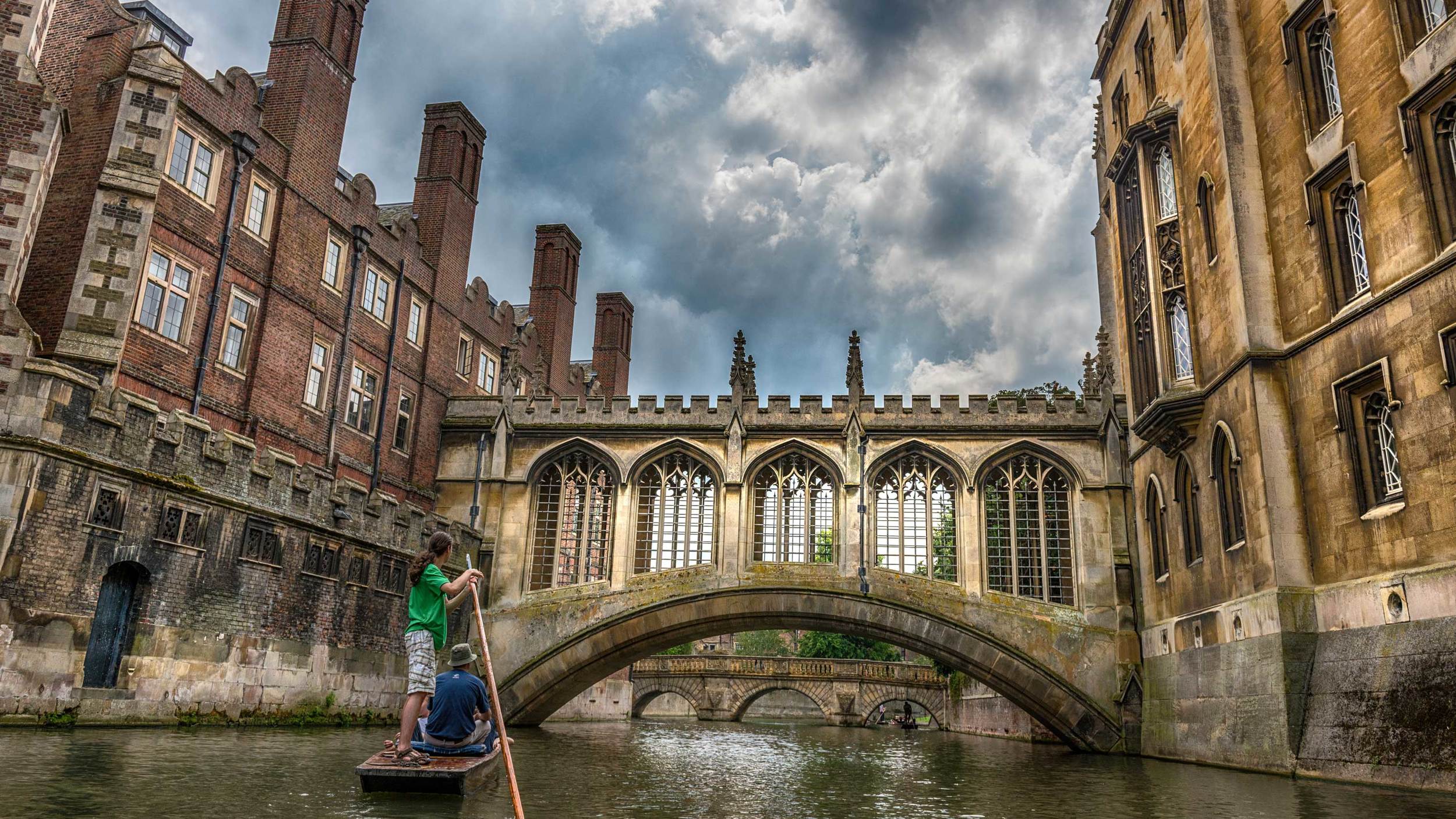 Punting on a beautiful day in Cambridge allowed me to get this dramatic photograph of the Bridge of Sighs.