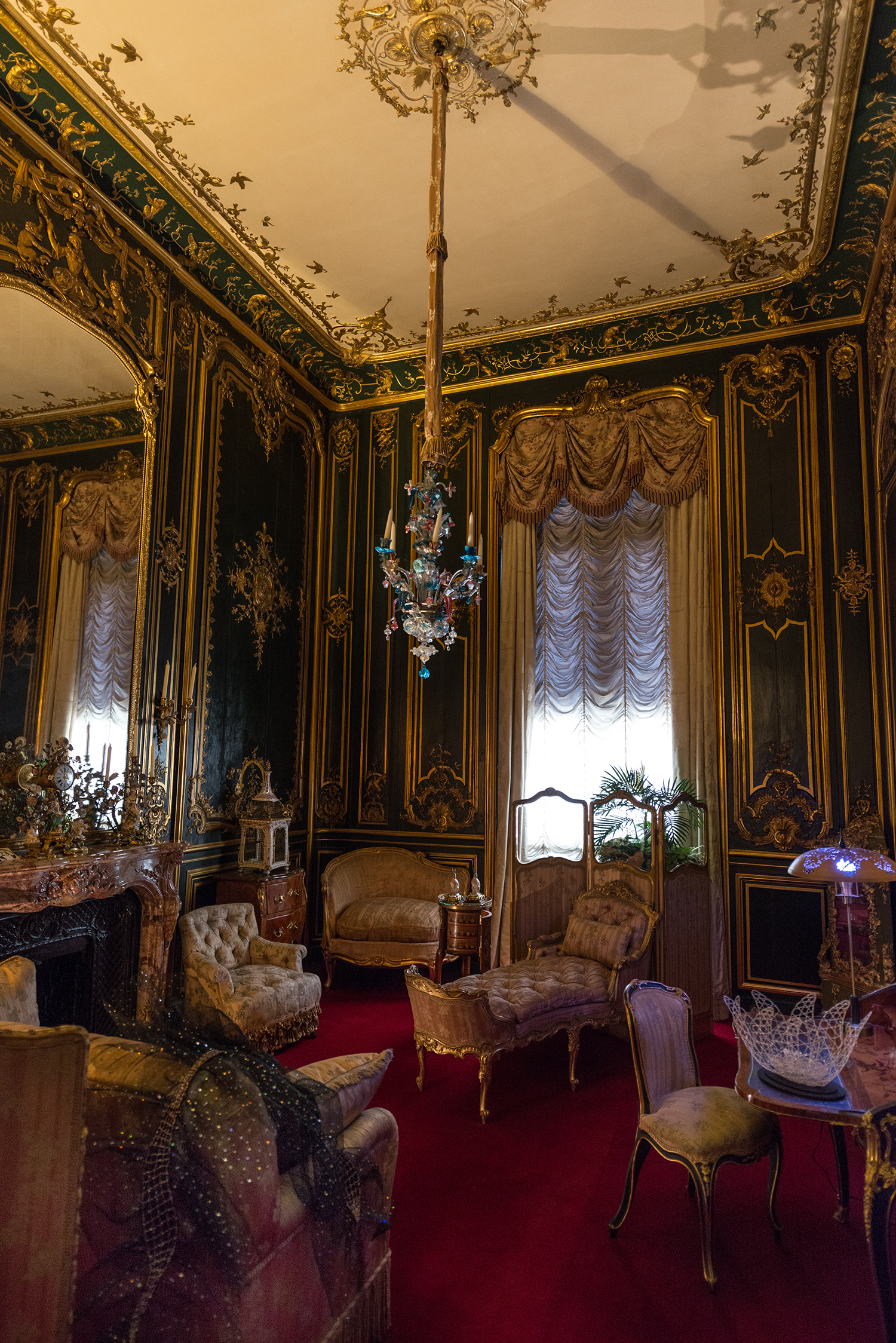 One of many opulently decorated rooms inside the estate. The property was recently handed over to the National Trust, which now organizes tours of the home.