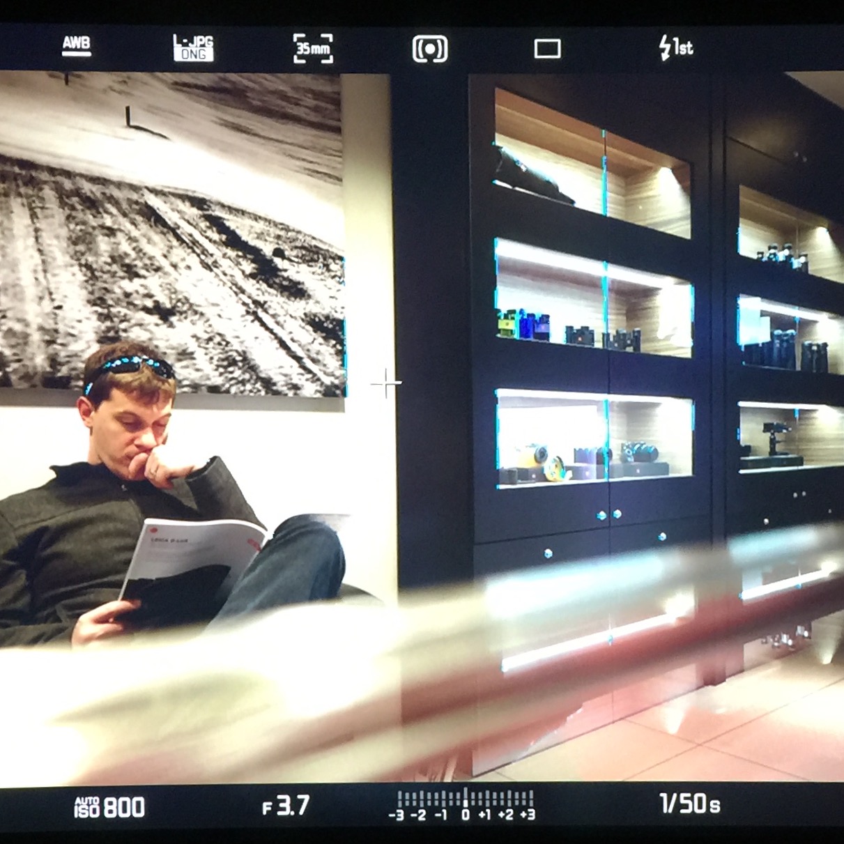 This is the closest view I could get of the EVF. Look how incredibly sharp it is!