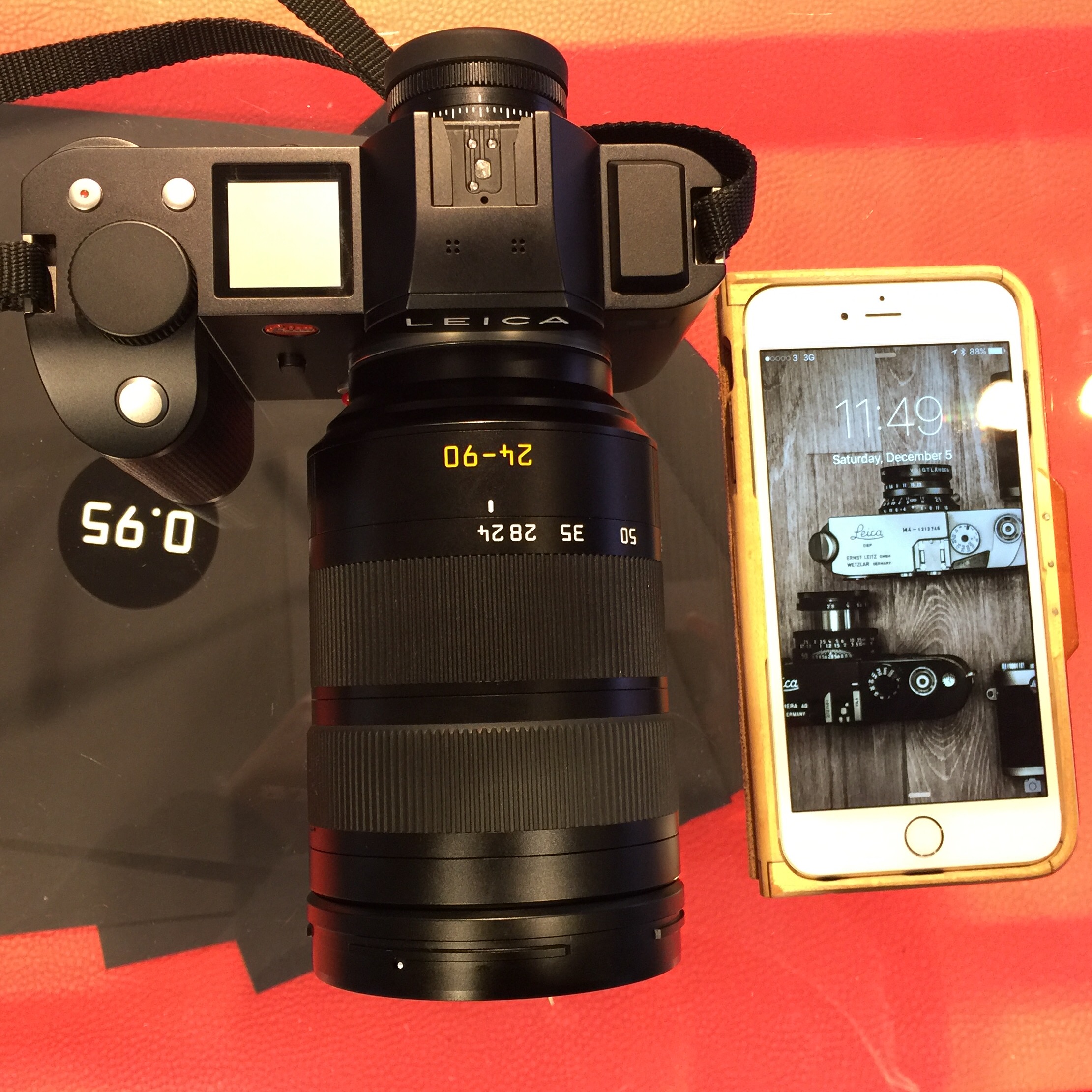 Size comparison next to the iPhone 6 plus. I realize this isn't the best comparison photo for size, but work with what ya got, right?!