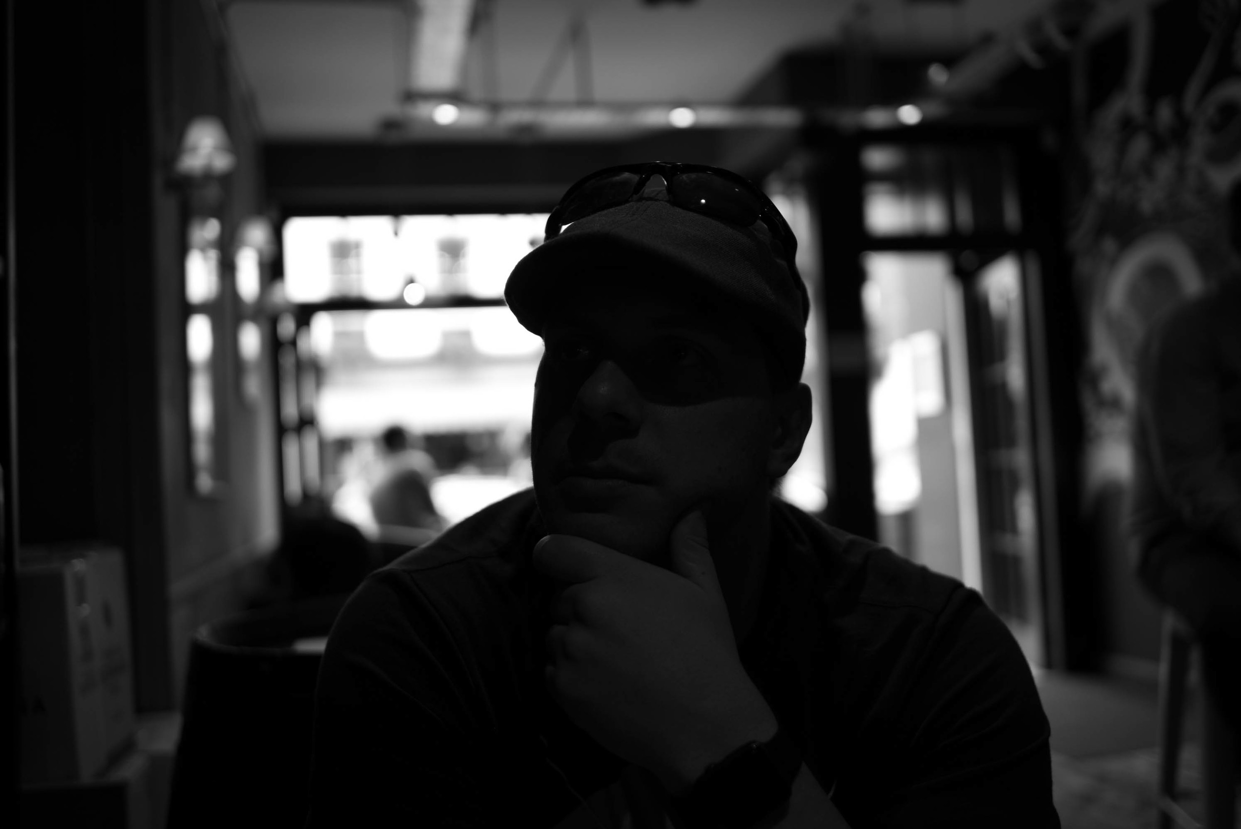 I intentionally underexposed this photograph of my husband by several stops to see how much I could recover before I introduced noise...... see below. Leica MM with Leica 35mm Summarit ASPH
