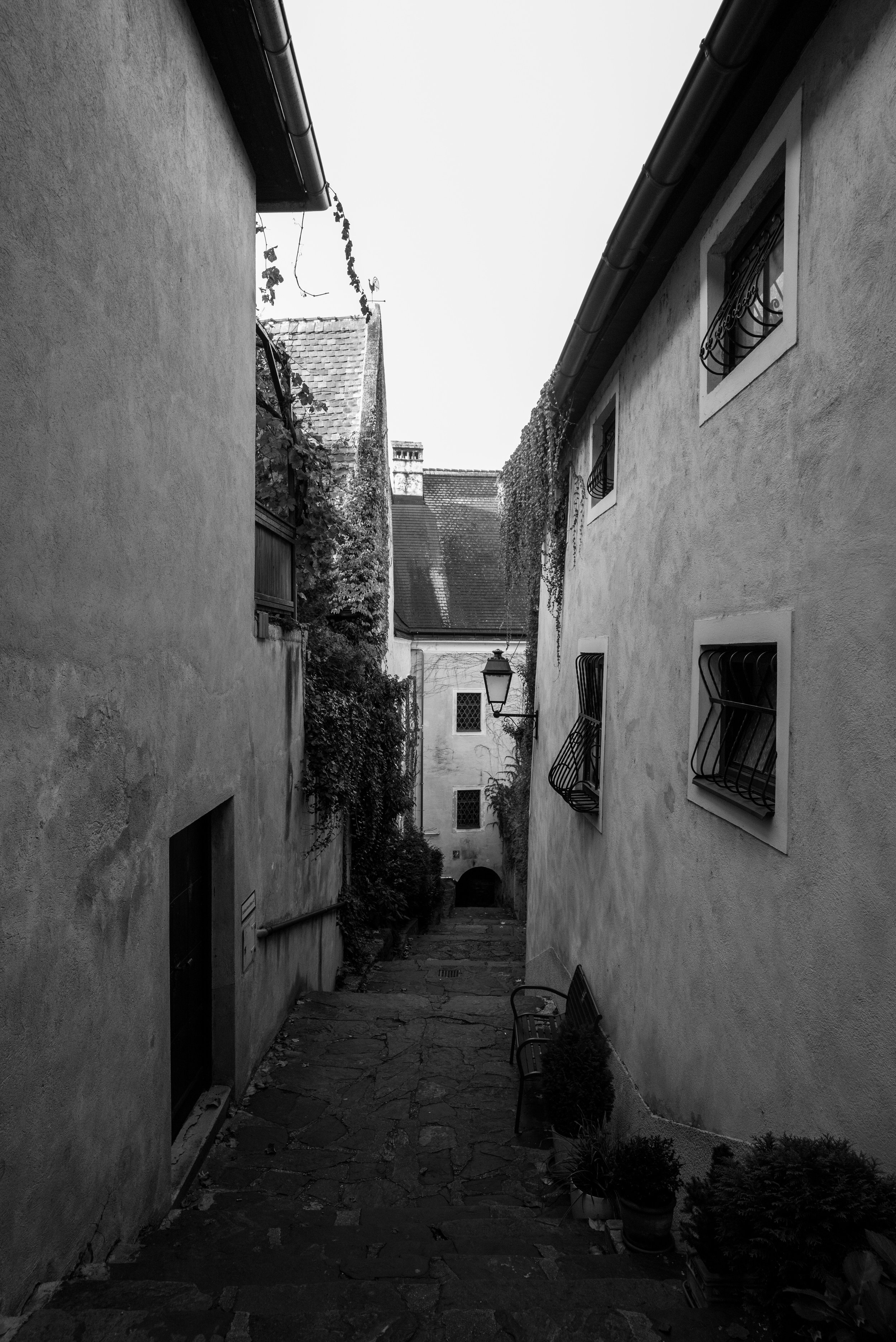 A residential side street in Austria
