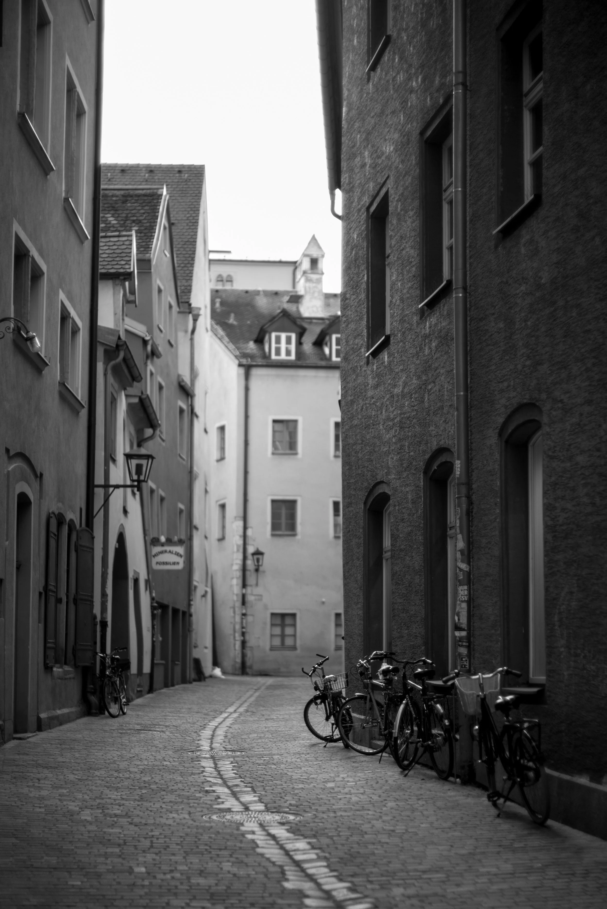 Bike parking on a side street in Germany