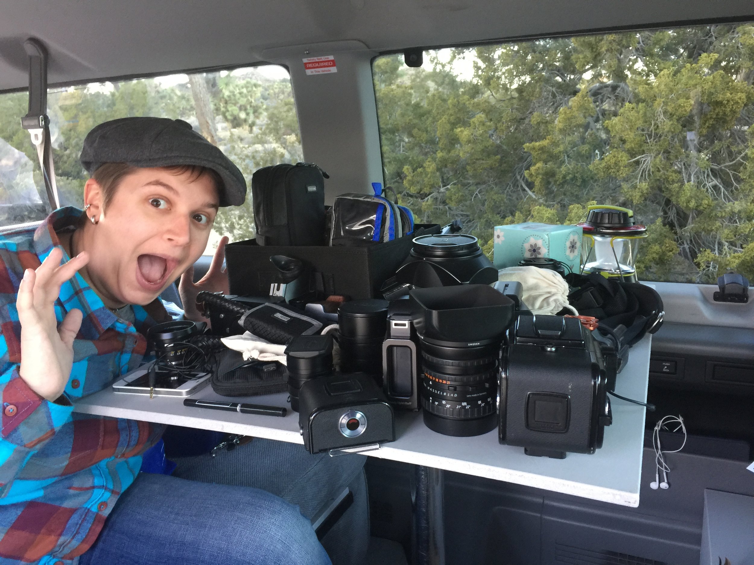 This is why I had to get organized - thats all my camera gear for the trip!