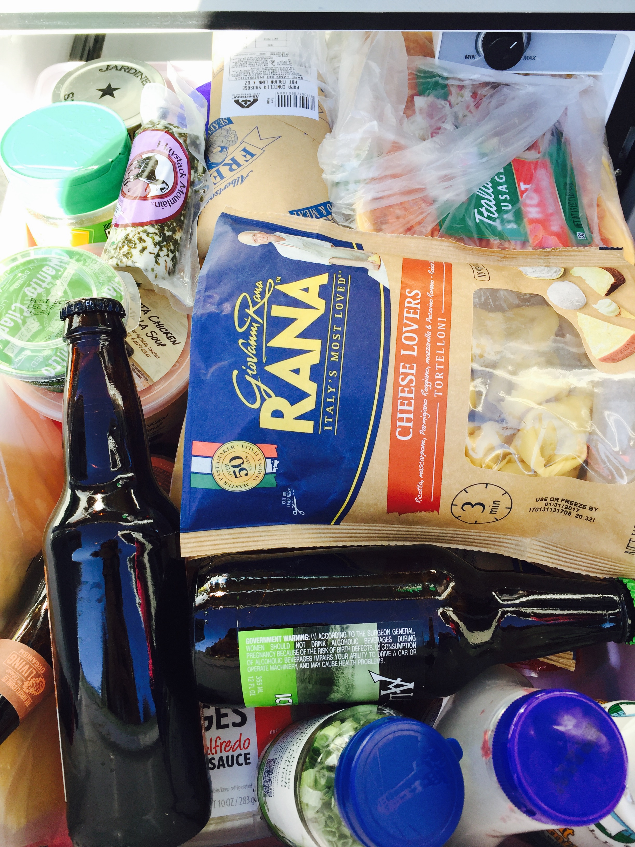 That's five days of groceries. We paid a little extra at stores to buy pre-chopped veggies and fruits to save on the amount of prep and clean up required for meals.