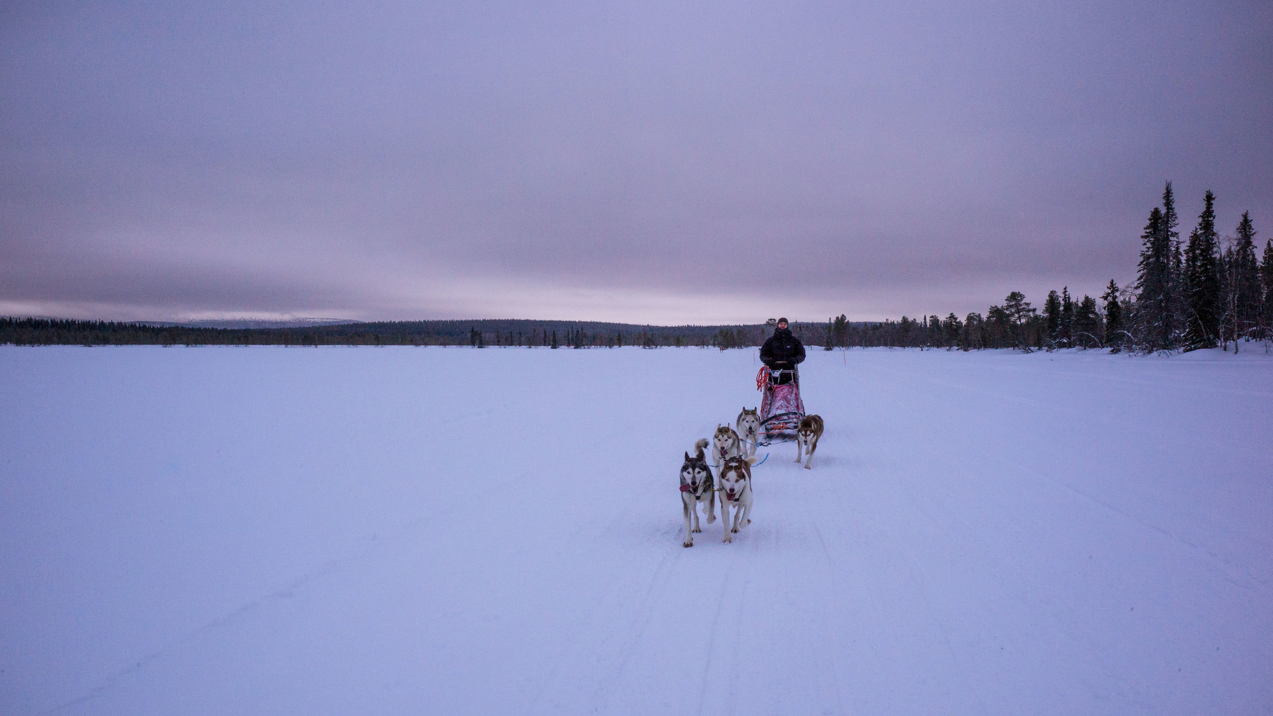 Riding over the frozen lakes
