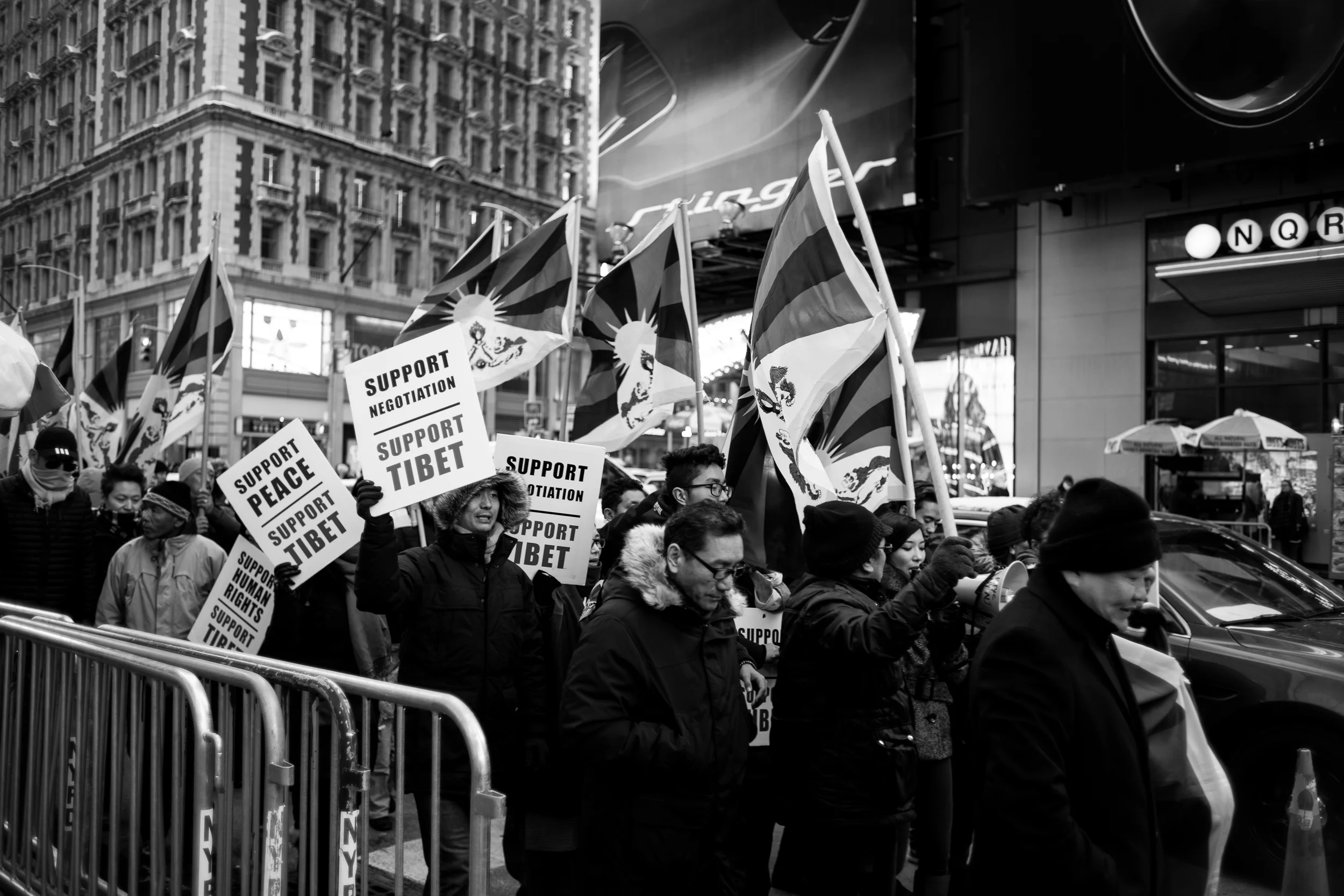 The pro-Tibet rally walked through Times Square demanding peace. Leica M10 with 35mm Summicron f/2.