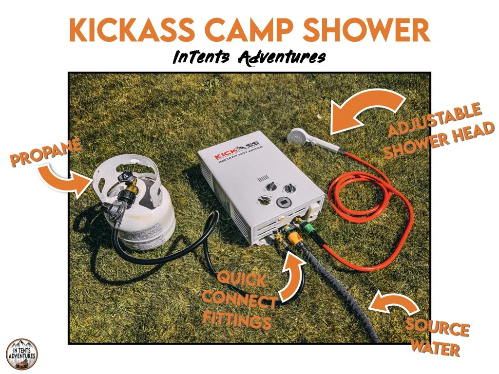 Clean Camping with the KickAss Instant Hot Water Shower — InTents Adventures