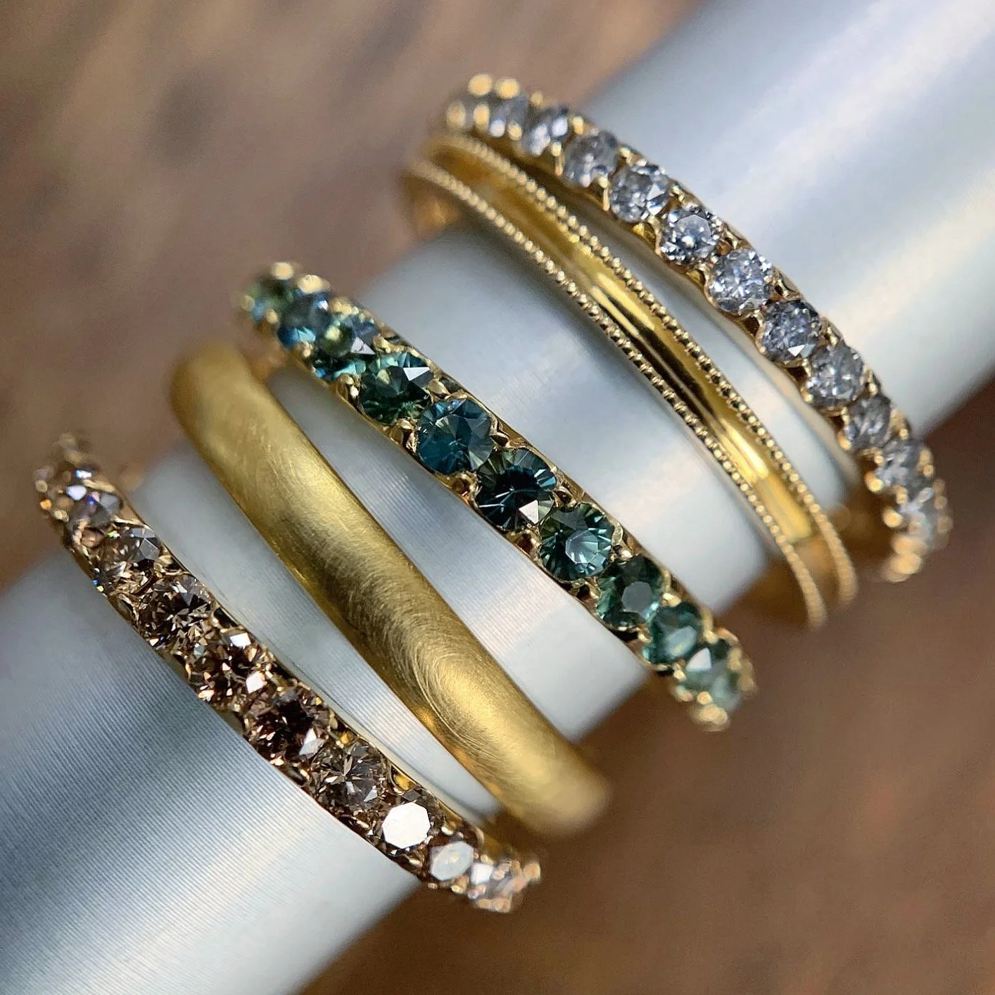 petite milgrain textured gold band, ring, milgrain, gold, recycled gold, textured band, wedding band, fine jewelry, vintage style, handmade, Elliot Gaskin, New York City, jewelry