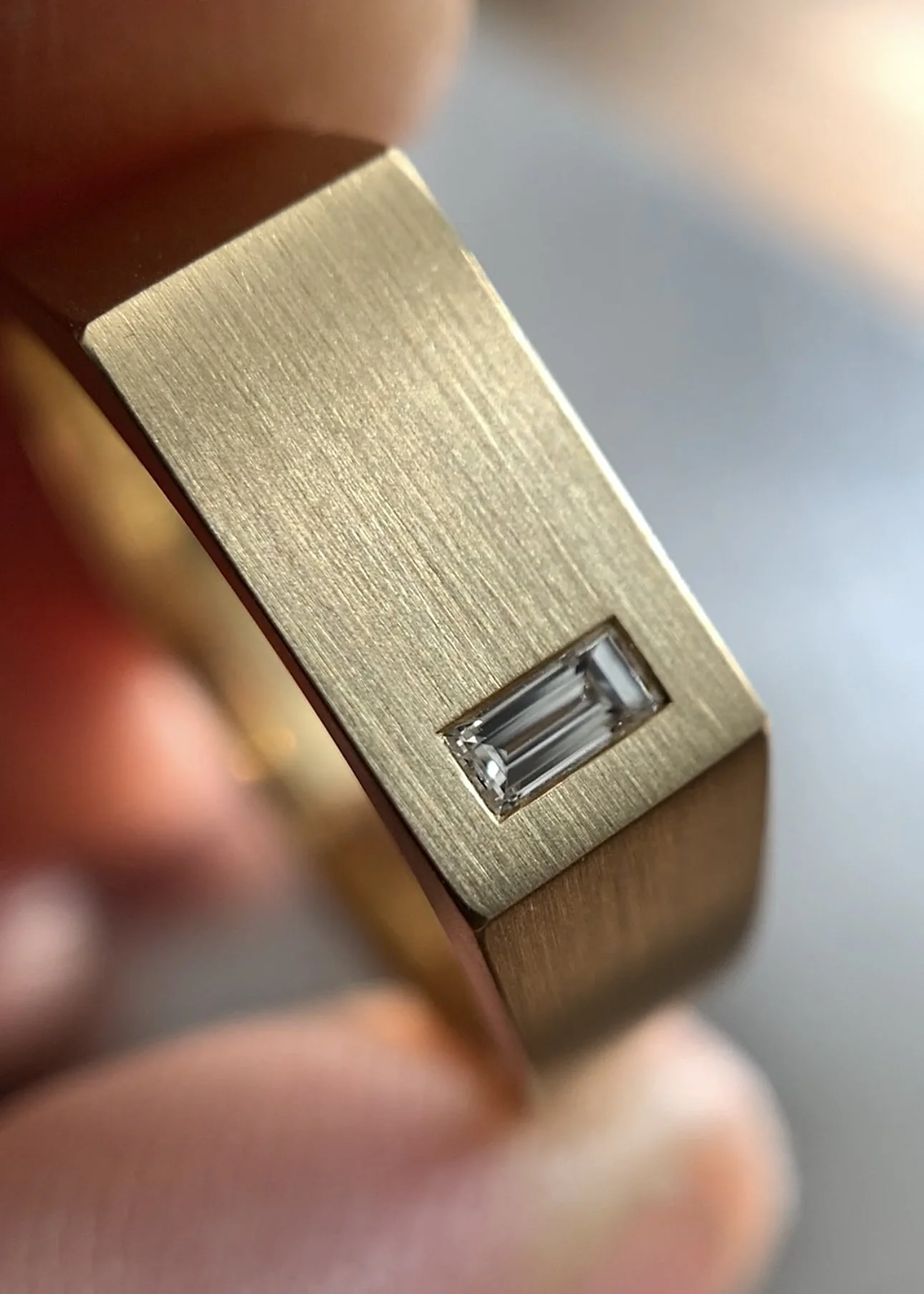 Gilded Window Signet Ring, Handmade men’s signet ring, Signet ring, Elliot Gaskin Jewelry, handmade jewelry, men’s ring, pinky ring, gold band, NYC Jewelry