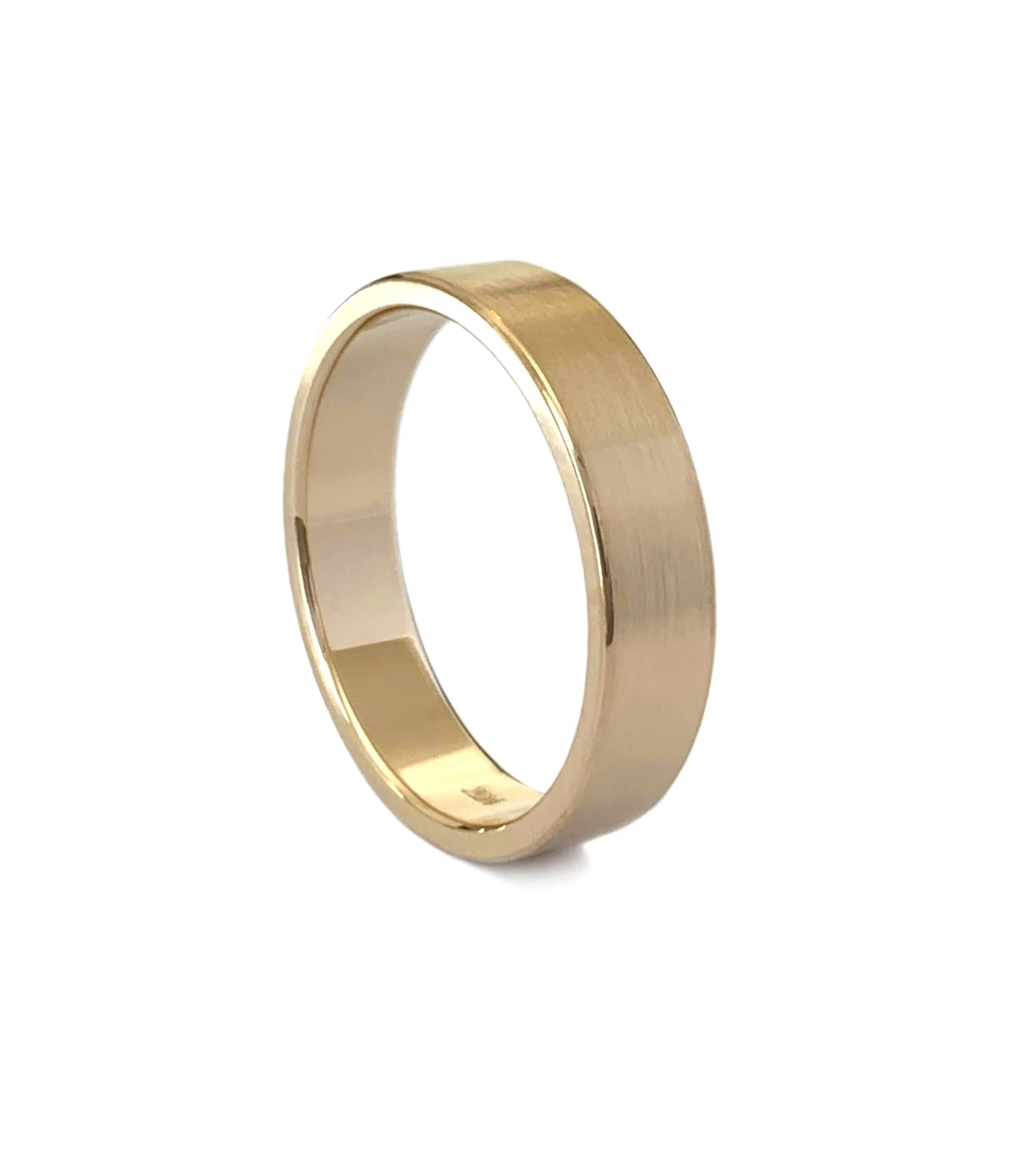 signature classic band, wide band, classic band, ring, gold, handmade, fine jewelry, wedding band, Elliot Gaskin, New York City, jewelry, recycled gold, matte finish