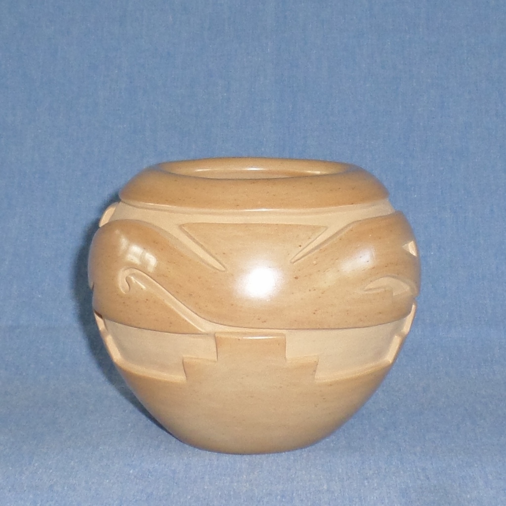 Golden Avanyu (Water Serpent) Design Bowl 4"H X 4-5/8" Dia $900.