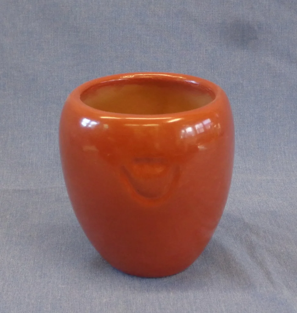Red Vase with three Bearpaws 5-1/4" H X 4-7/8" Dia. $5,200.