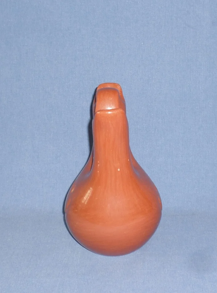 Red Wedding Vase with Bear Paw Design 9-3/4" H X 6-1/2 W (across spouts) SOLD