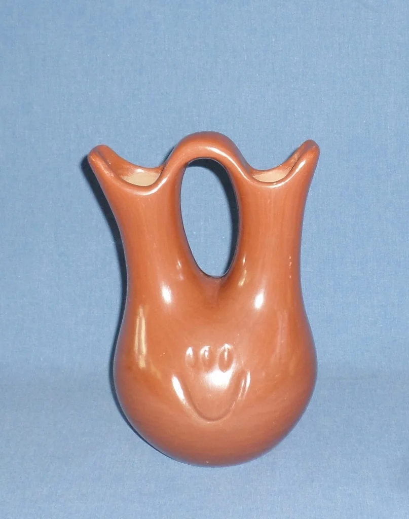 Red Wedding Vase with Bear Paw Design 9-3/4" H X 6-1/2 W (across spouts) SOLD