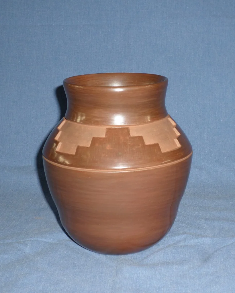 Brown Kiva Step Design Jar 6-3/4" H X 6" Dia Price $800.
