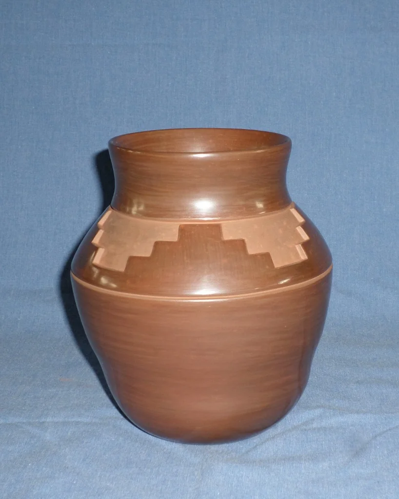 Brown Kiva Step Design Jar 6-3/4" H X 6" Dia Price $800.