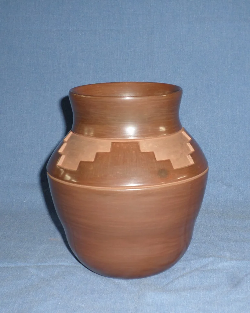 Brown Kiva Step Design Jar 6-3/4" H X 6" Dia Price $800.