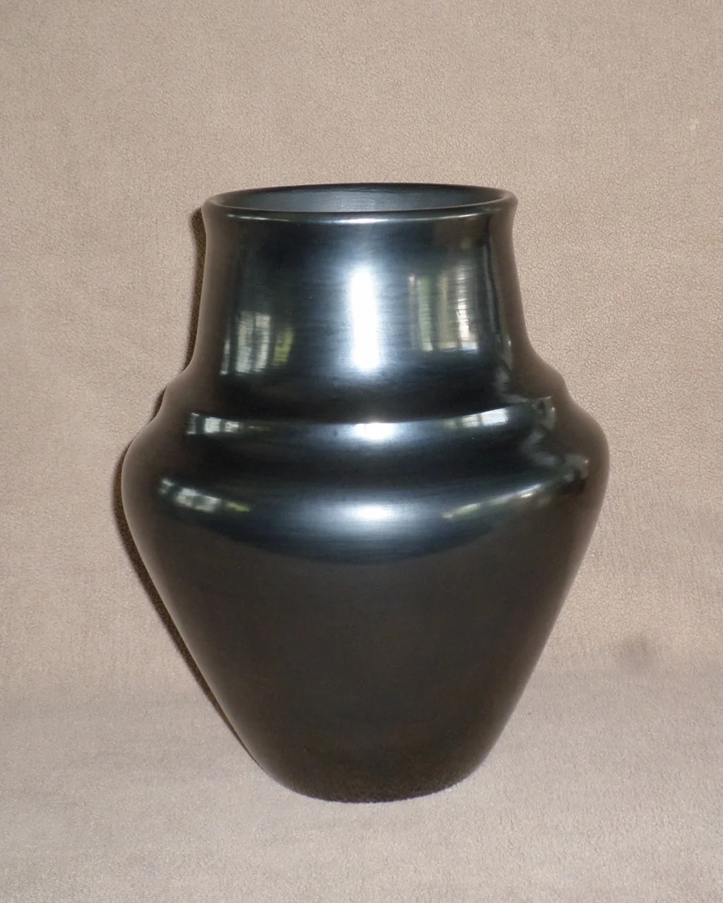 Plain Black Water Jar with Rainbow Band SOLD