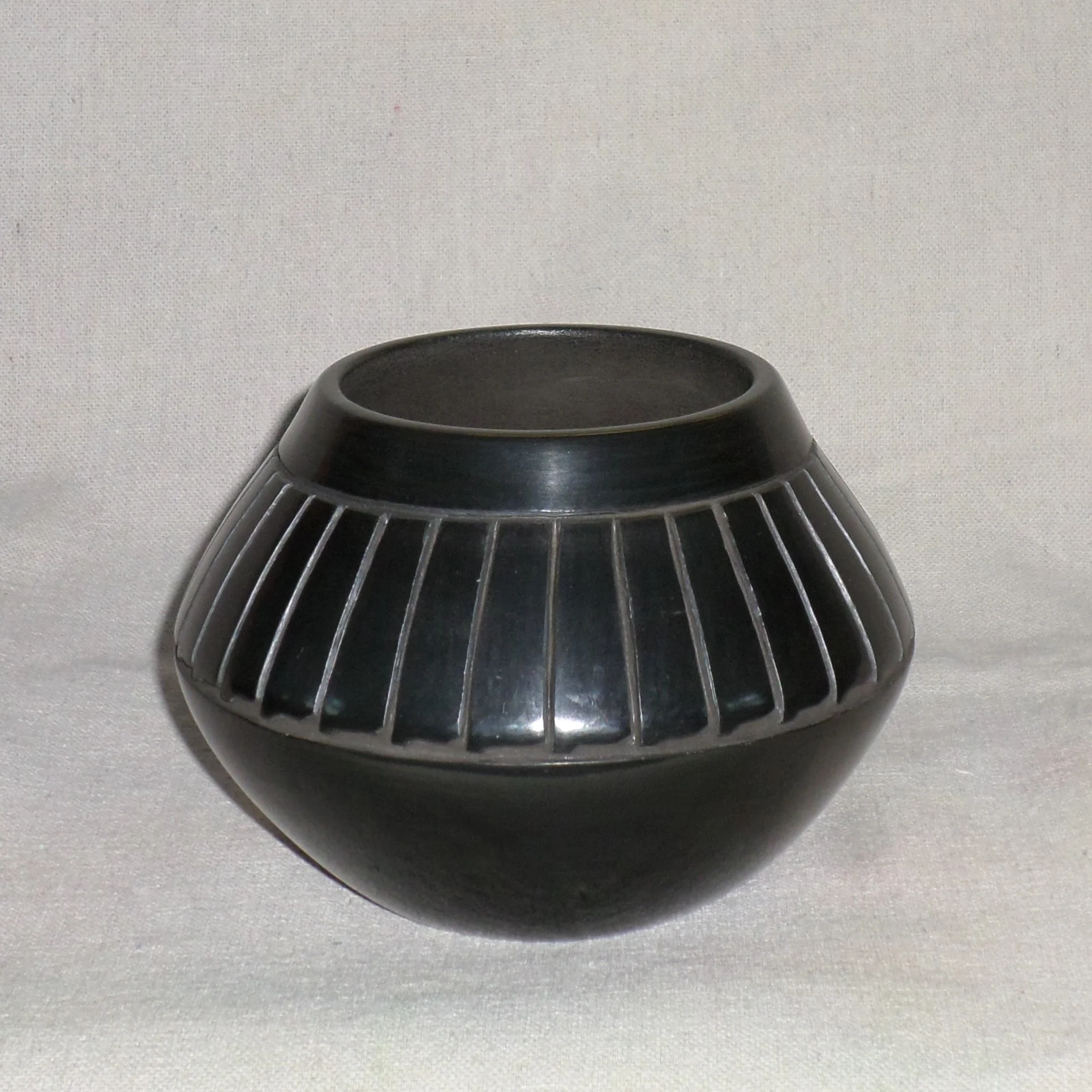 Black Feather Bowl 4-1/2" H X 6-1/4" Dia. Price: $350.