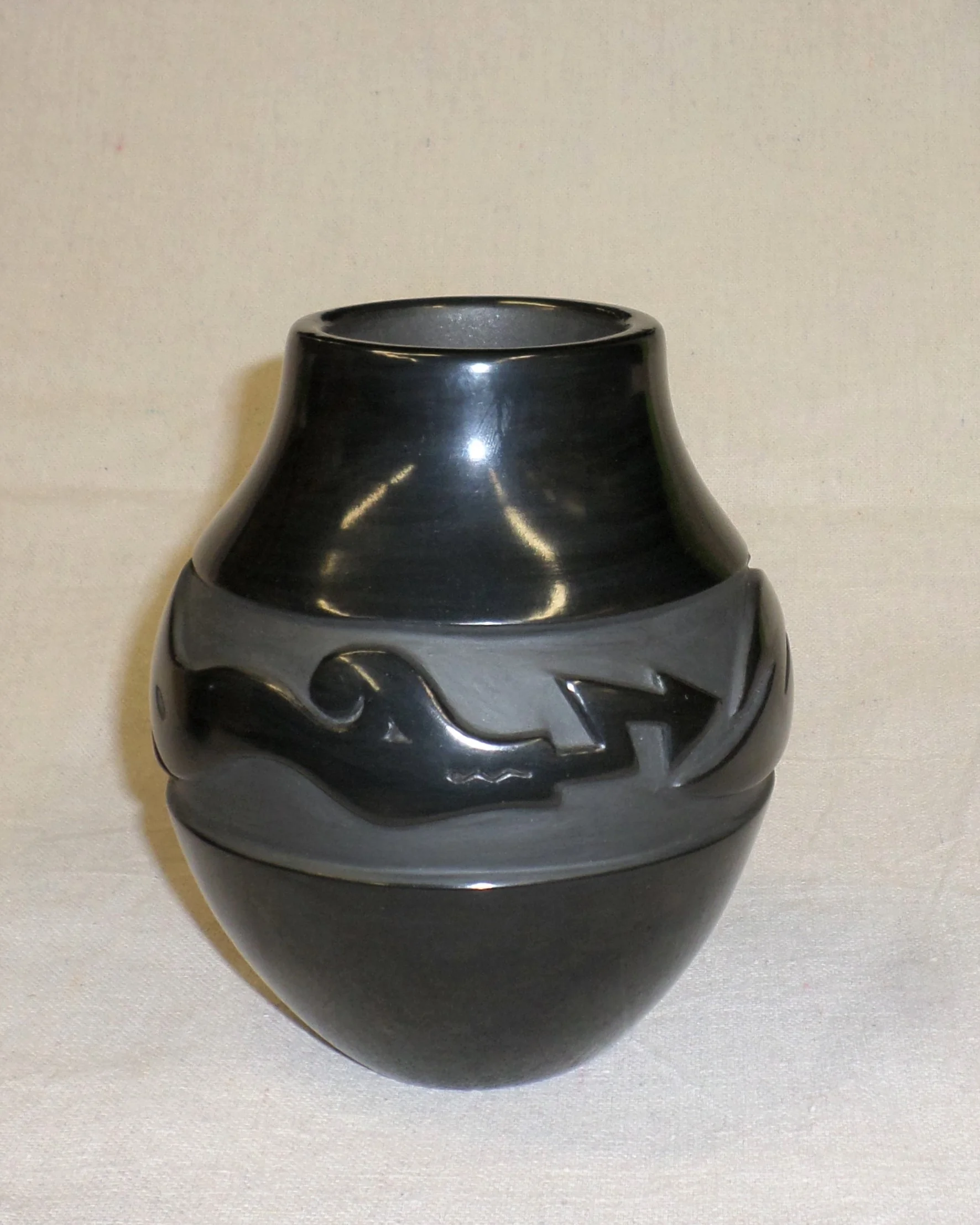Black Avanyu Jar 5-7/8"H X 5" Dia. SOLD 