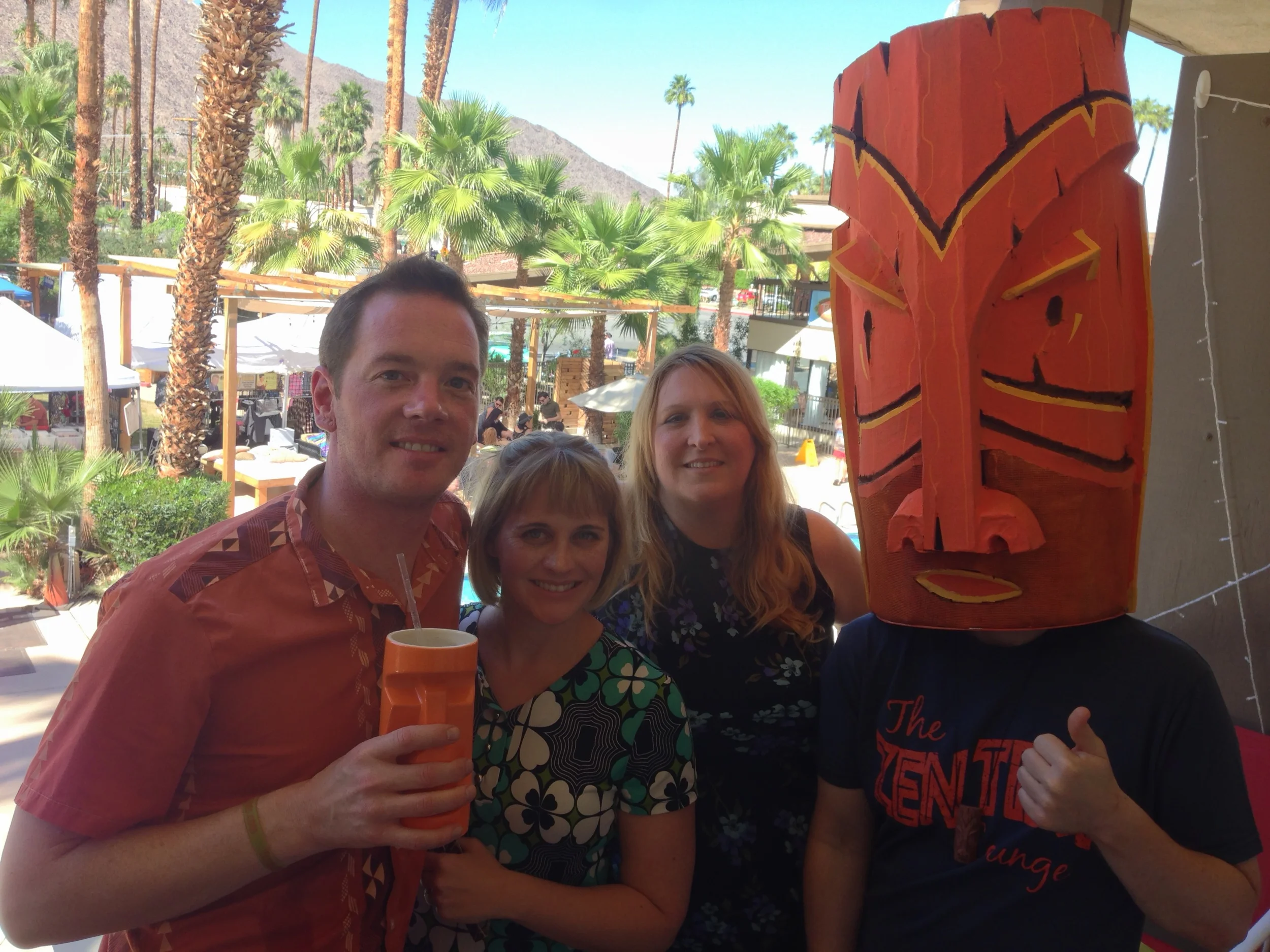 Sunshine, Starshine, Kalani and Mr. Tiki enjoying the Palm Springs weather at Mod-Palm Springs