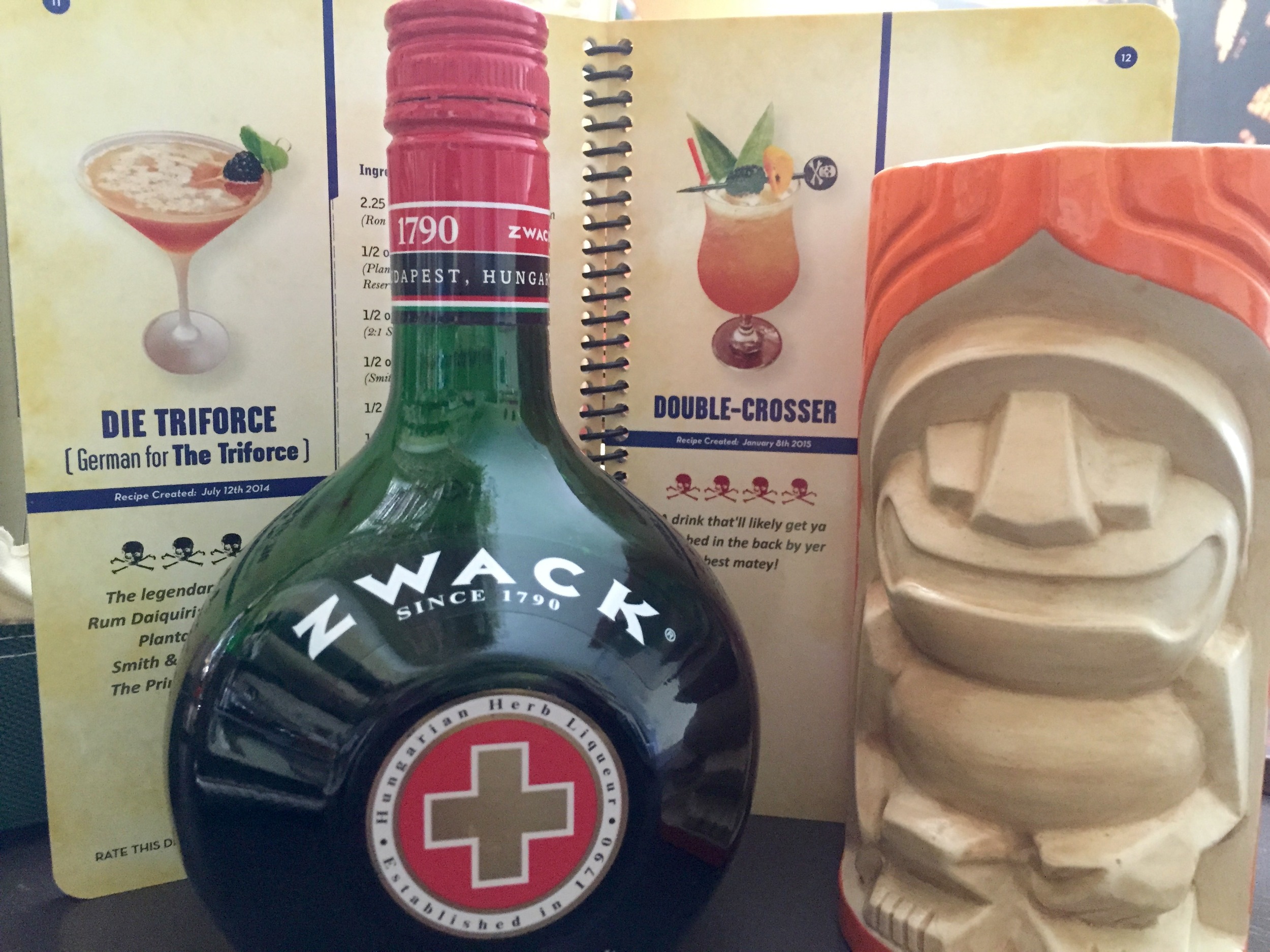 Little Richard gets cozy with Kahuna Kevin's Tiki Cocktails Vol III and a nice bottle of Zwack. We never thought we would find a good cocktail recipe for the Hungarian liquor until now...