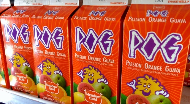 Meadow Gold makes the most recognizable version of POG juice but there are several on the market. 