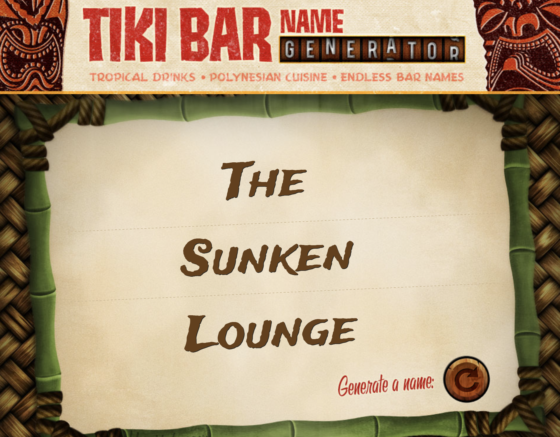 As mentioned on this episode, we know some of you need help naming your tiki bar. Go on over to Hanttula.com and find the tiki bar name generator. Just one of many fun tools and adventures that await you.