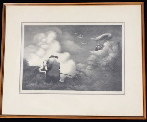 BERNARD STEFFEN (1907-1980) USA Print "Haying" circa 1937 SOLD $510