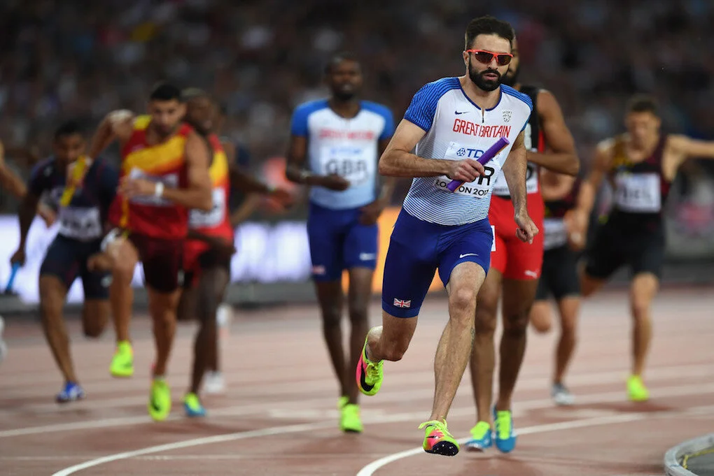 Martyn Rooney during the 4x400 Metres Relay Final at the 16th IAAF World Athletics Championships London 2017 at The London Stadium on August 13, 2017. Source: Shaun Botterill/Getty Images.